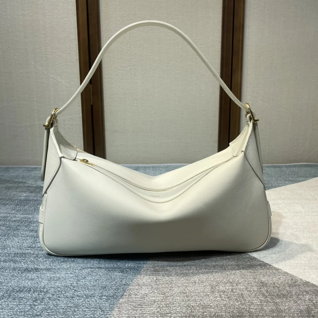 Celine White Triomphe Canvas Shoulder Bag product photo from LabelPicks