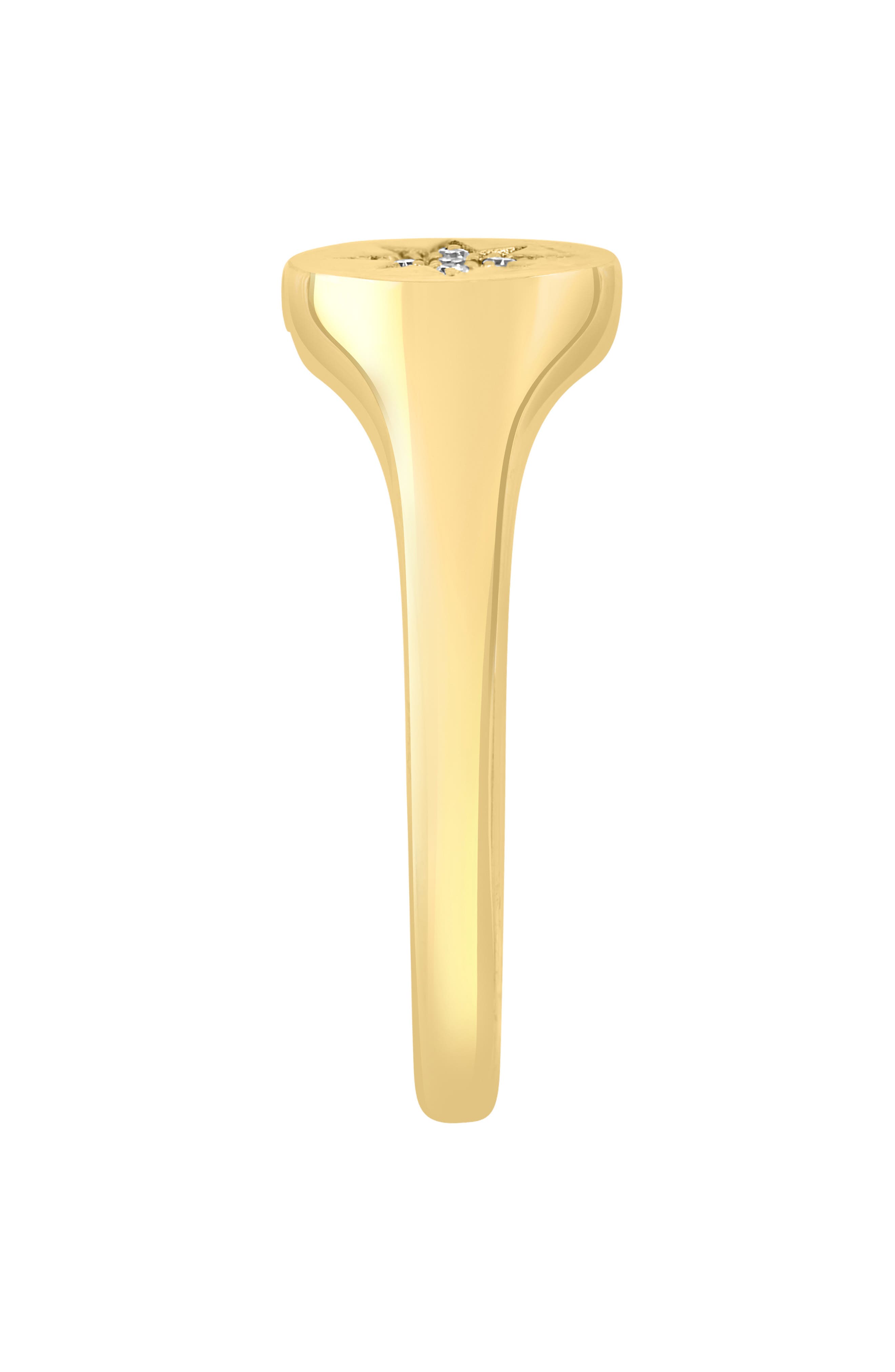 EFFY 14K Gold Diamond Starburst Signet Ring