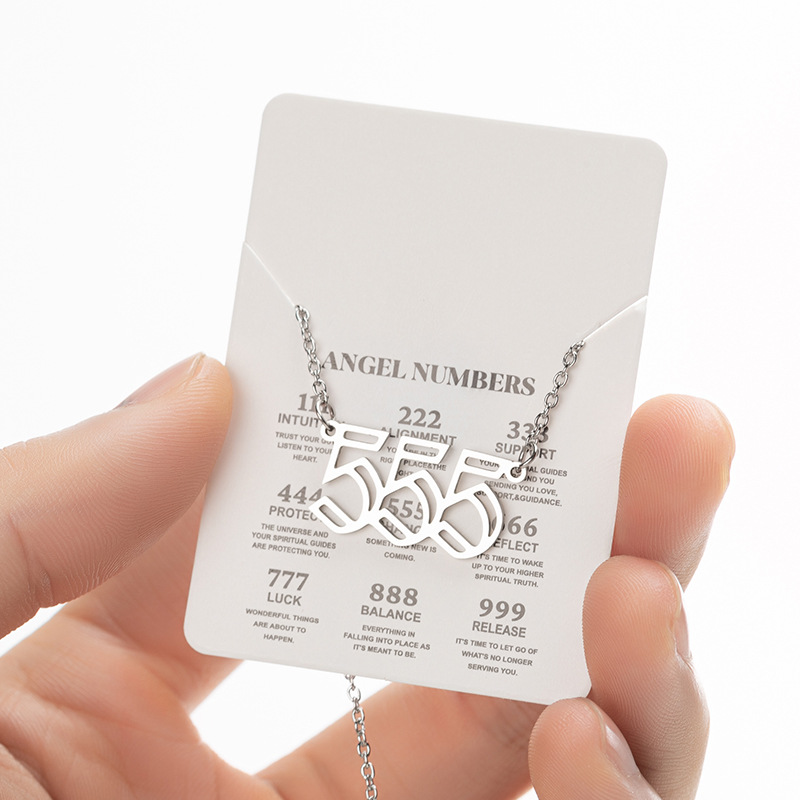 New Openwork 555 Angel Number Necklace