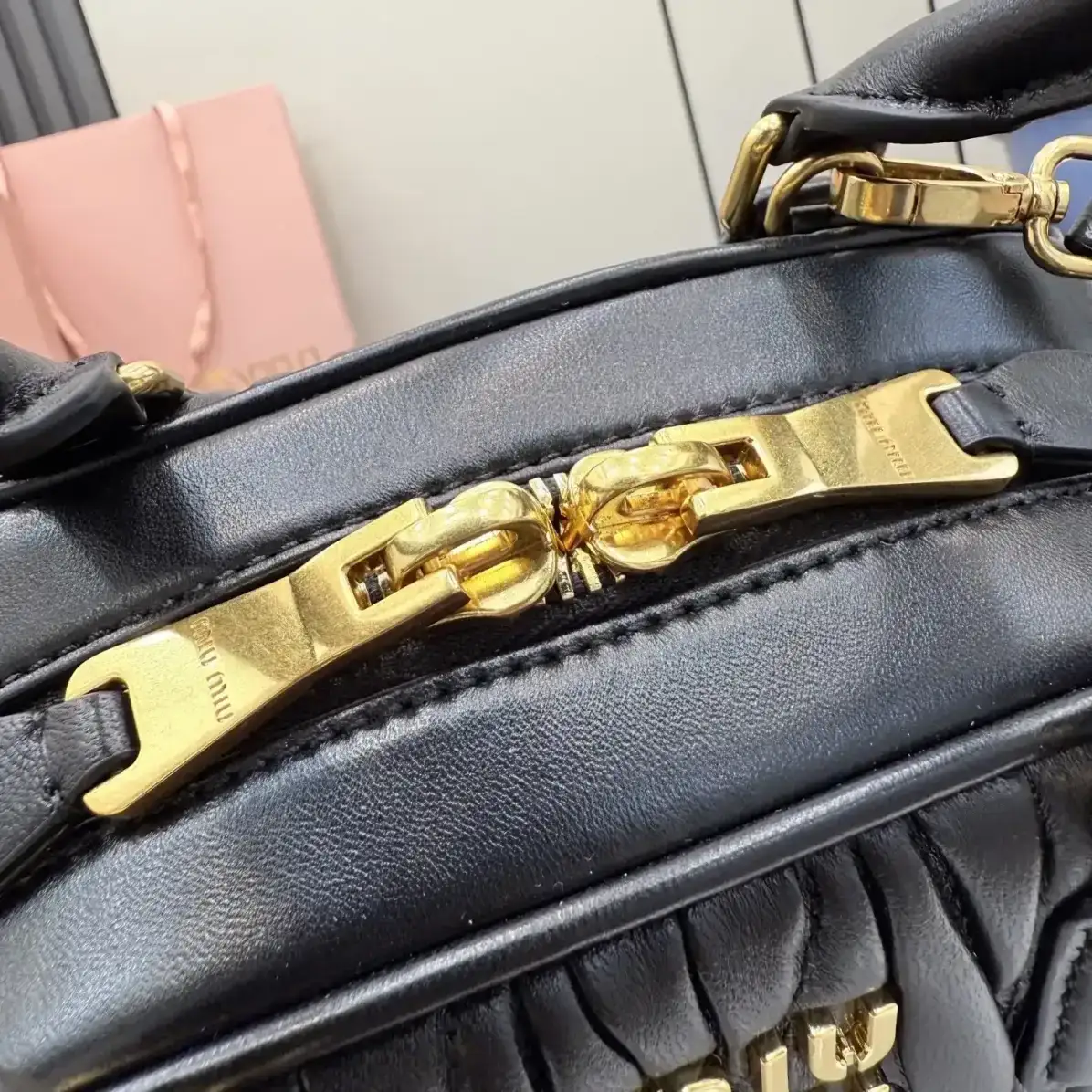 Miu Miu Arcadie Black Lambskin Top Handle Bag product photo from LabelPicks