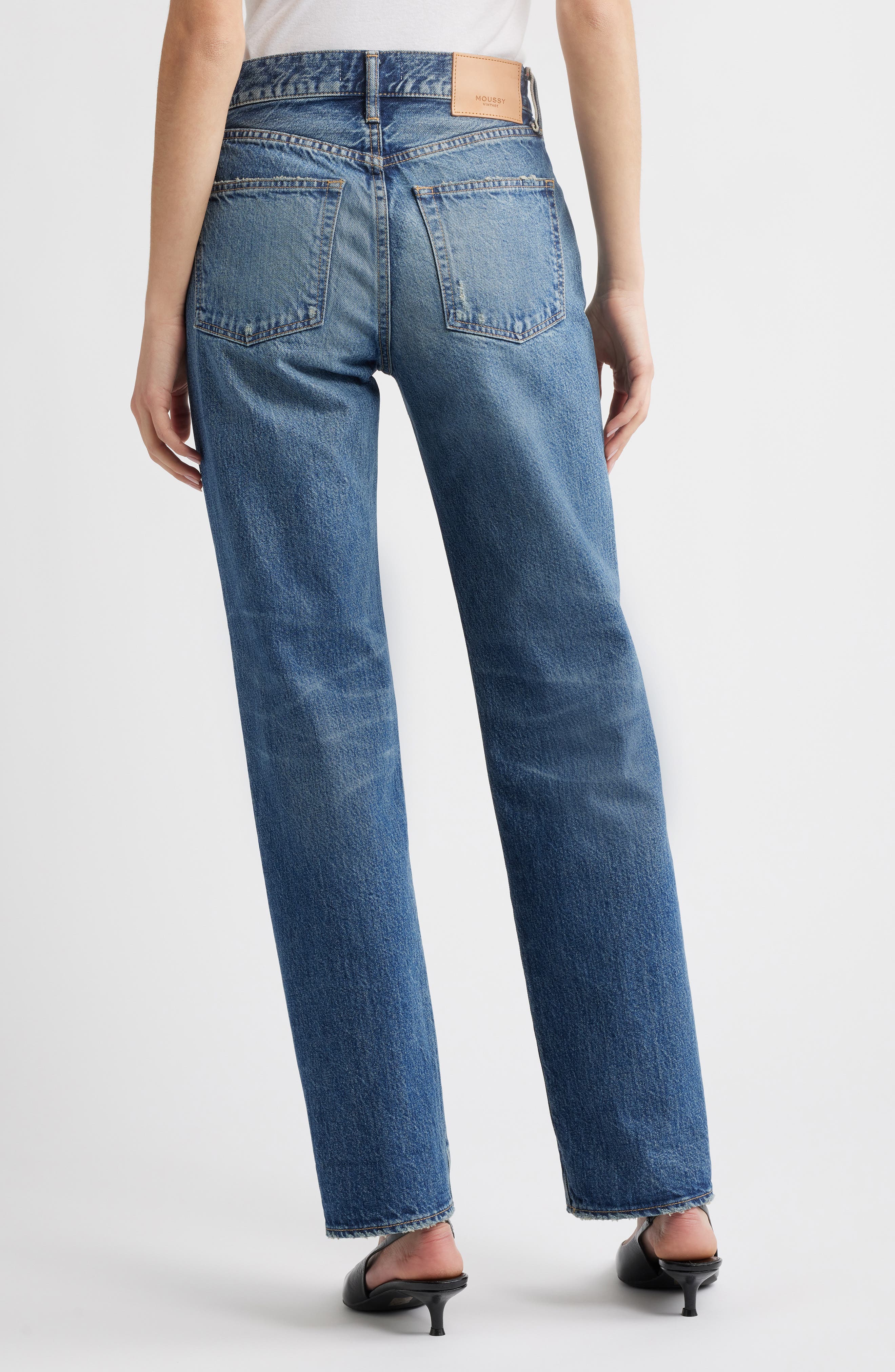 MOUSSY VINTAGE Aquebogue High Waist Ankle Straight Leg Jeans