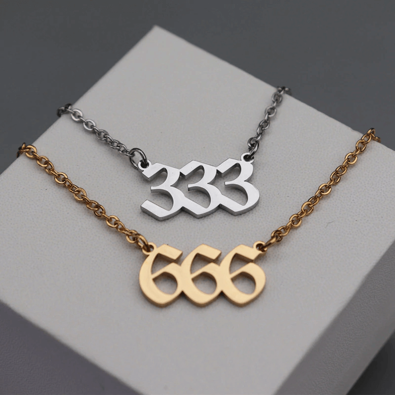 Angel Number Necklace 111-999 with 18K Gold Plated