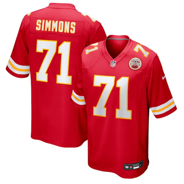 Josh Simmons Kansas City Chiefs Nike Team Game Jersey -  Red
