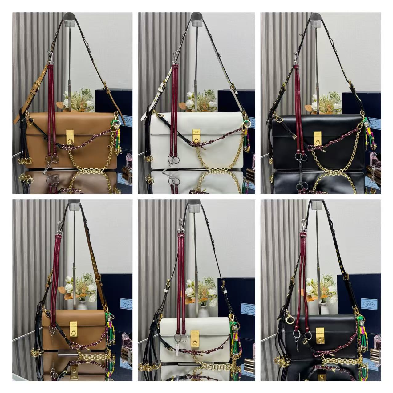 PRADA Soft Sound/Cowhide leather/35CM/24CM