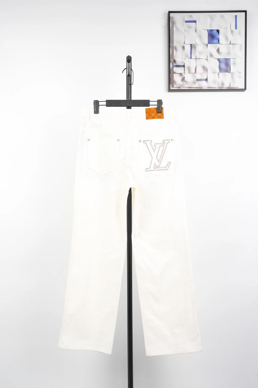 Louis Vuitton Off White Back Pocket Stitch Monogram Denim Pants product photo from LabelPicks