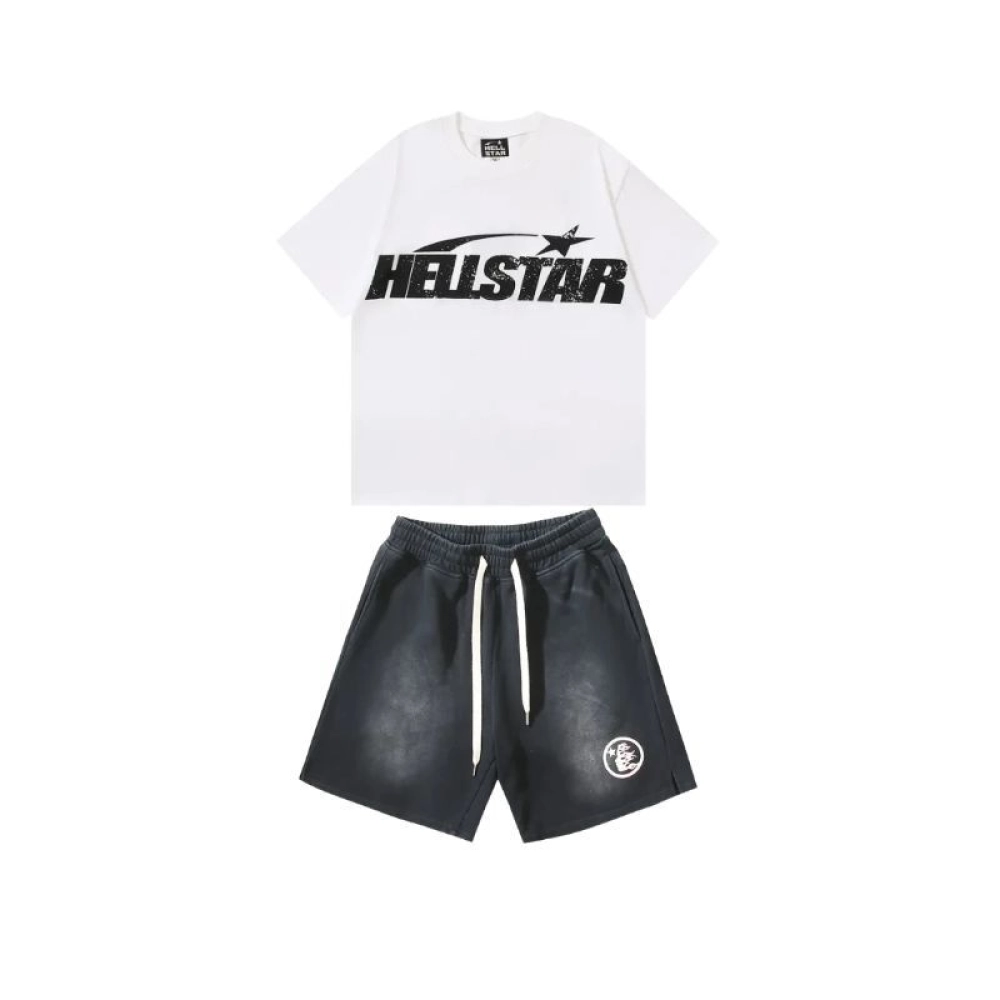 Hellstar Classic T-Shirt White + Hellstar shorts pants 705