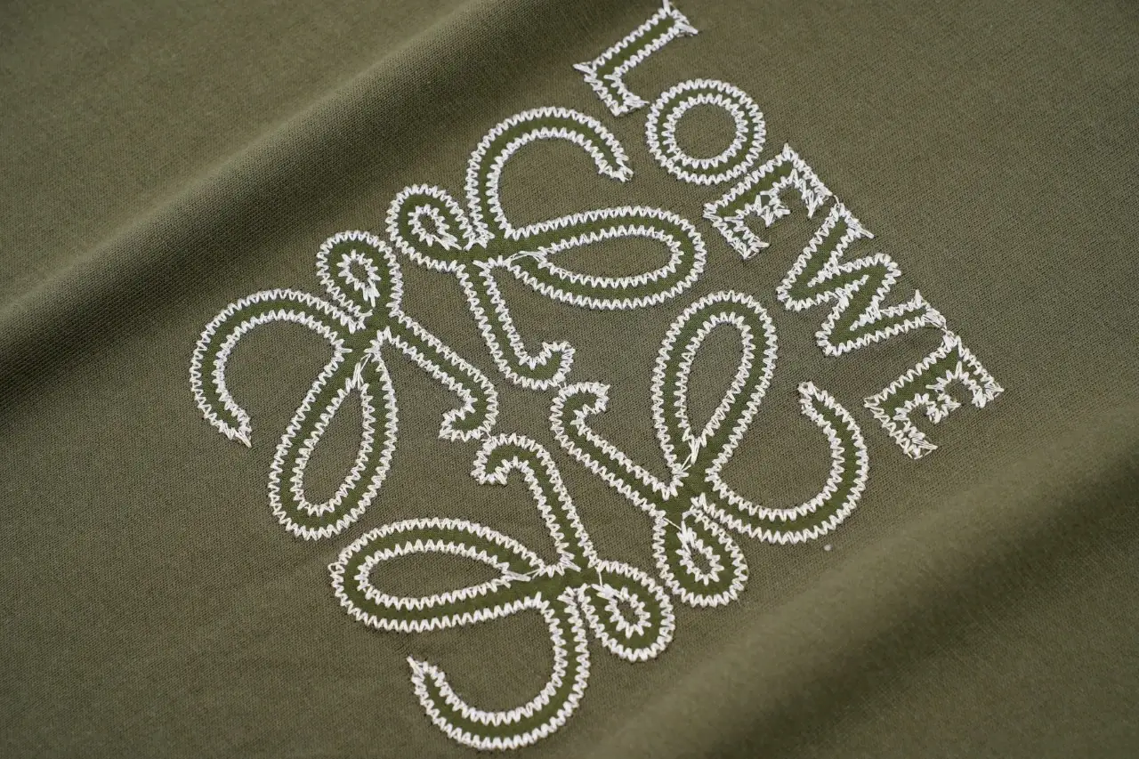 LOEWE Olive Green Anagram Logo Embroidered T-Shirt product photo from LabelPicks