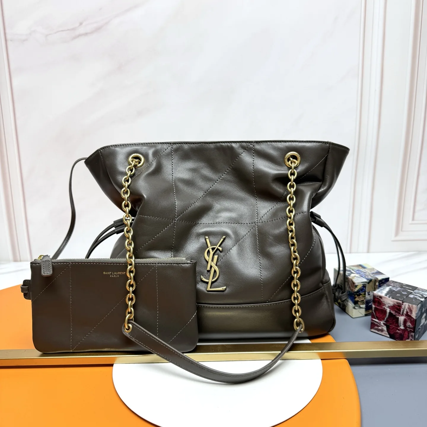 Saint Laurent Lambskin Jamie Bucket Bag product photo from LabelPicks