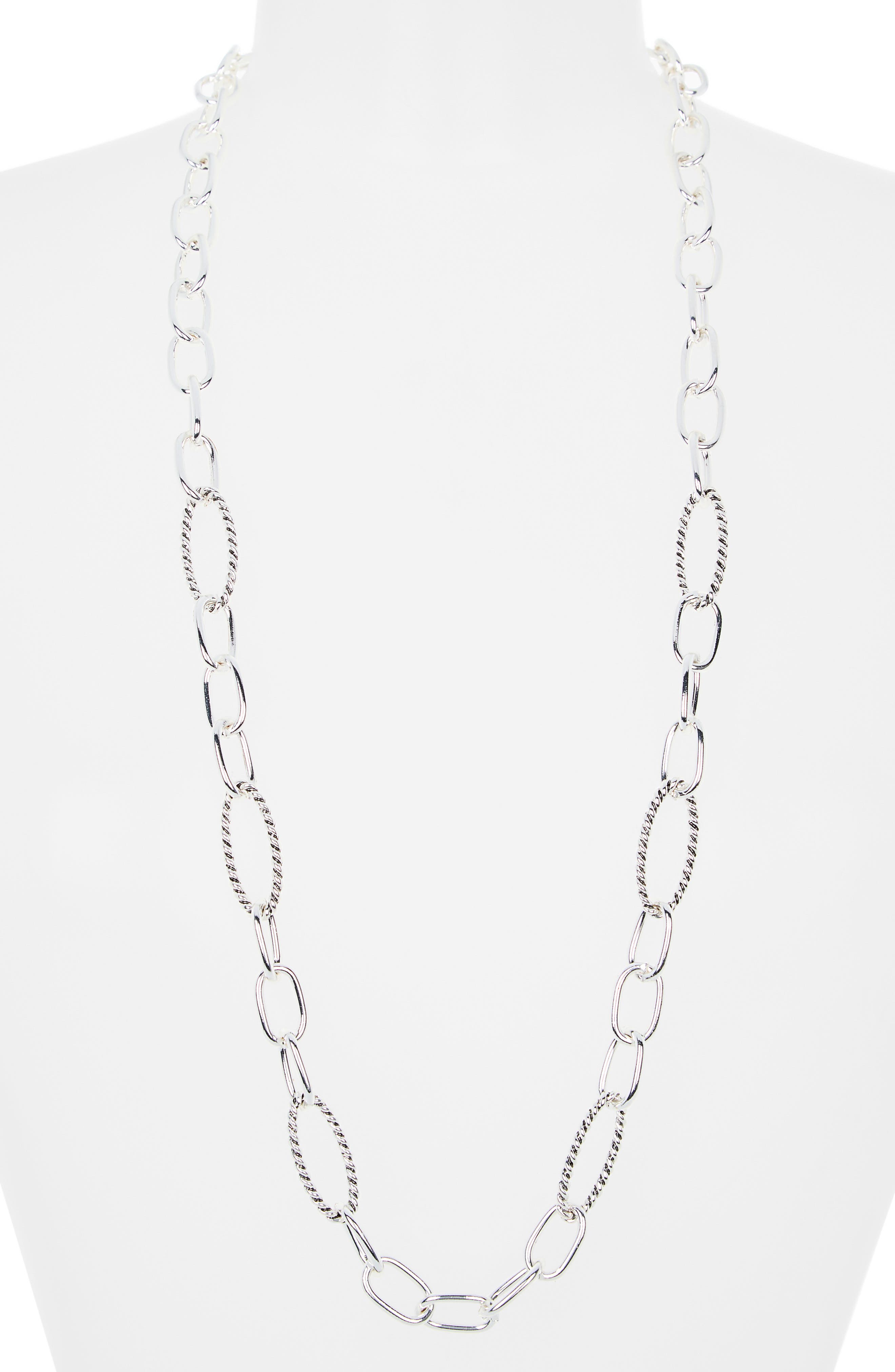 NORDSTROM RACK Textured Mixed Link Chain Necklace