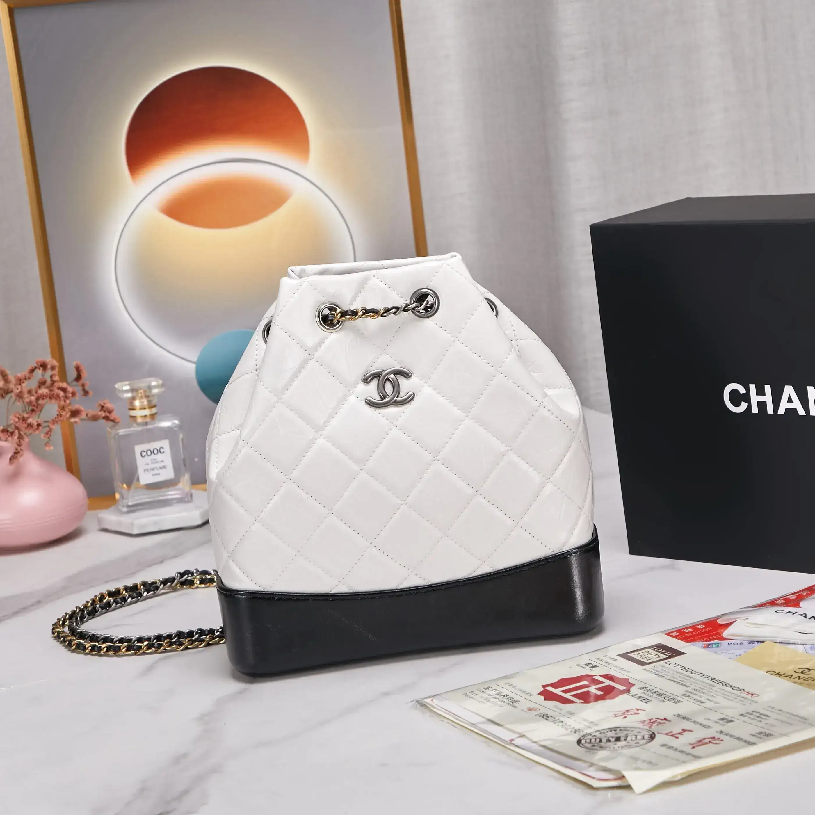 Chanel Gabrielle White Calfskin Backpack product photo from LabelPicks