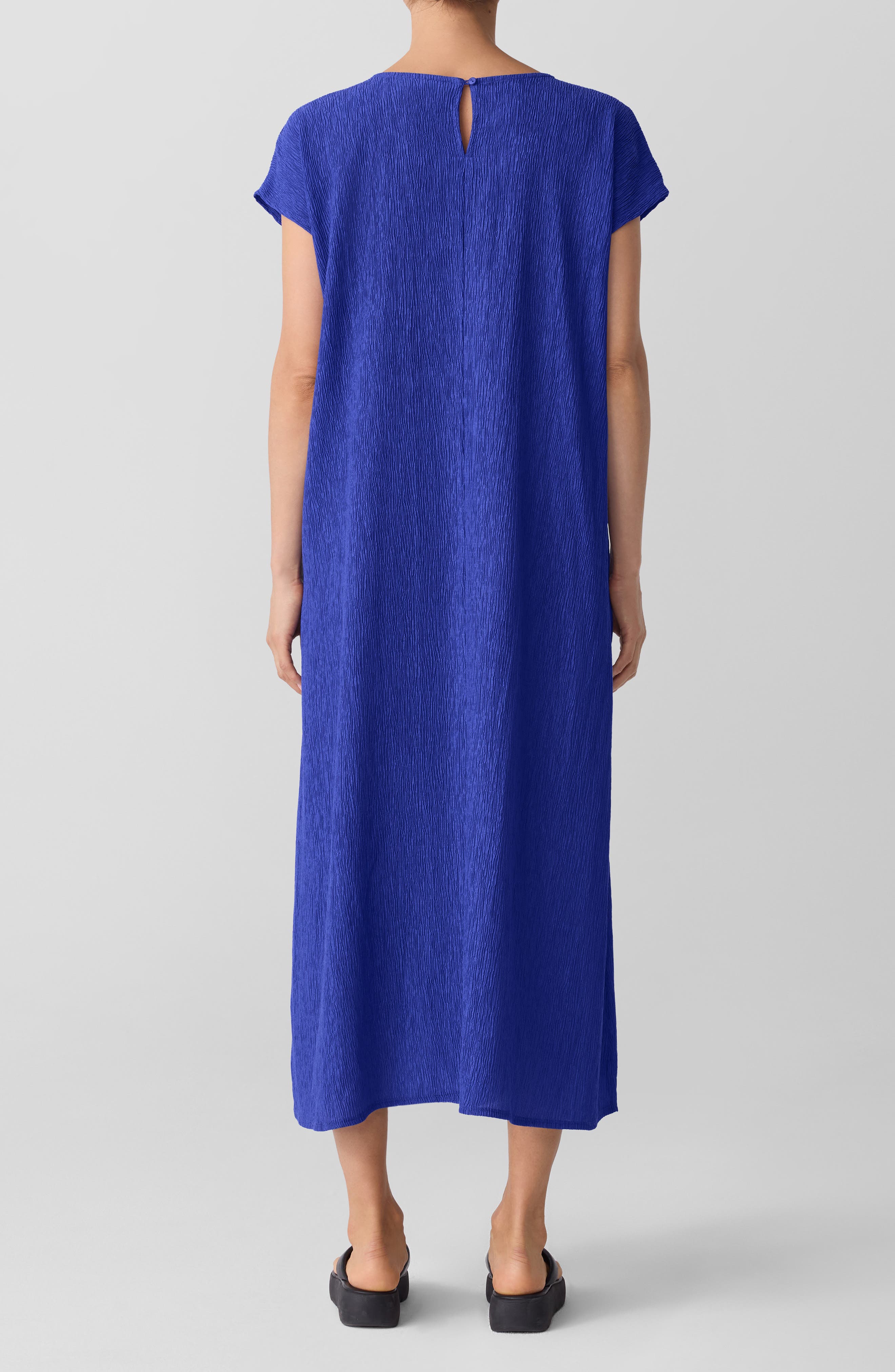 Eileen Fisher Short Sleeve Jacquard Maxi Dress