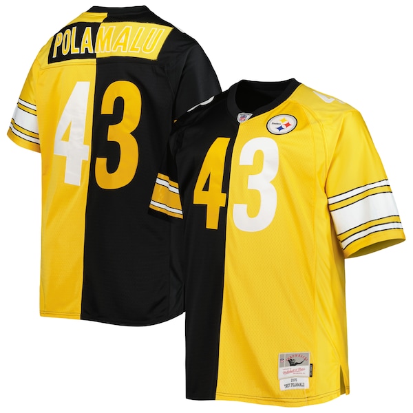 Troy Polamalu Pittsburgh Steelers Big & Tall Split Legacy Retired Player Replica Jersey - Black/Gold