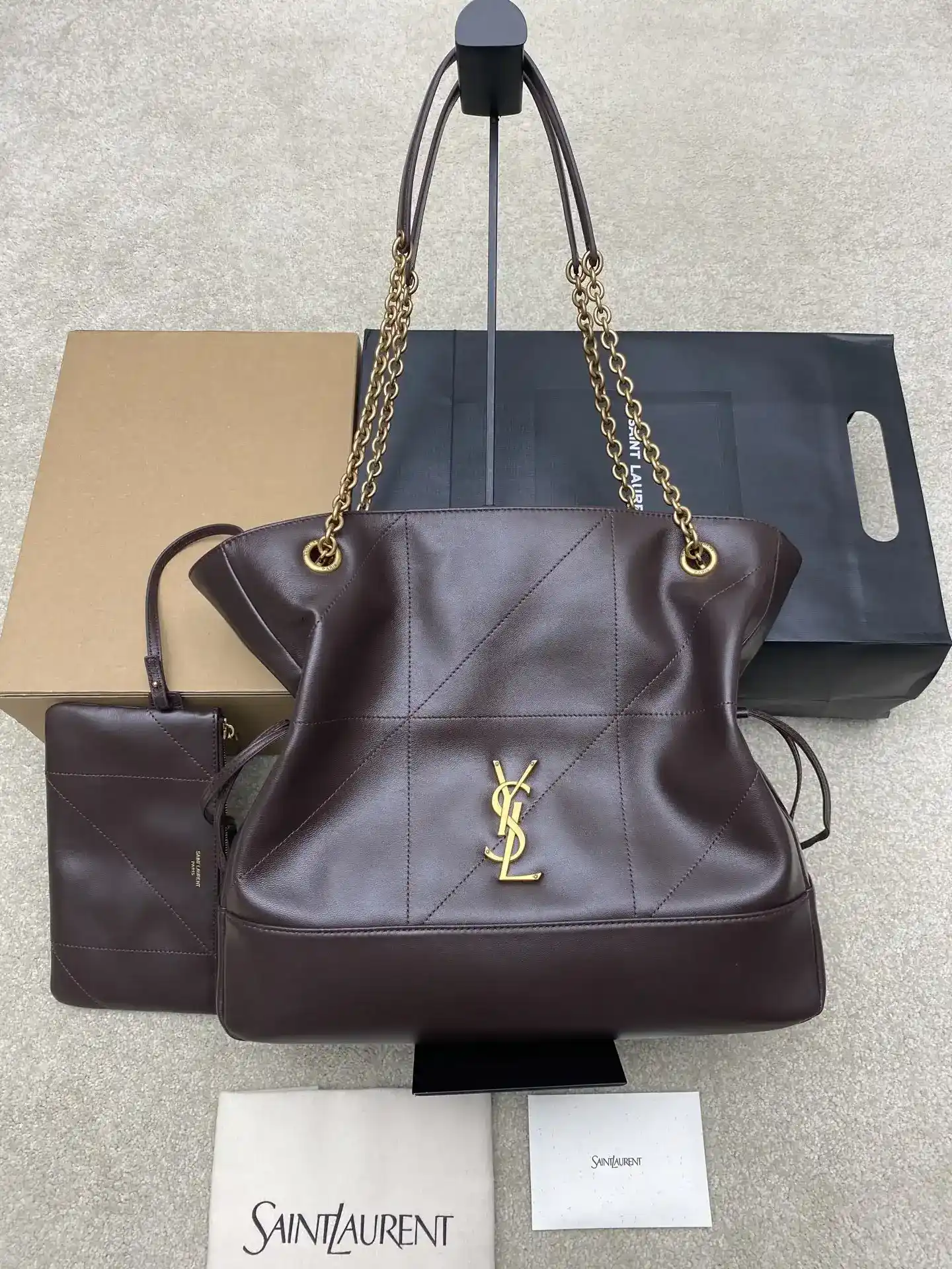 Saint Laurent Brown Jamie Lambskin Bucket Bag product photo from LabelPicks
