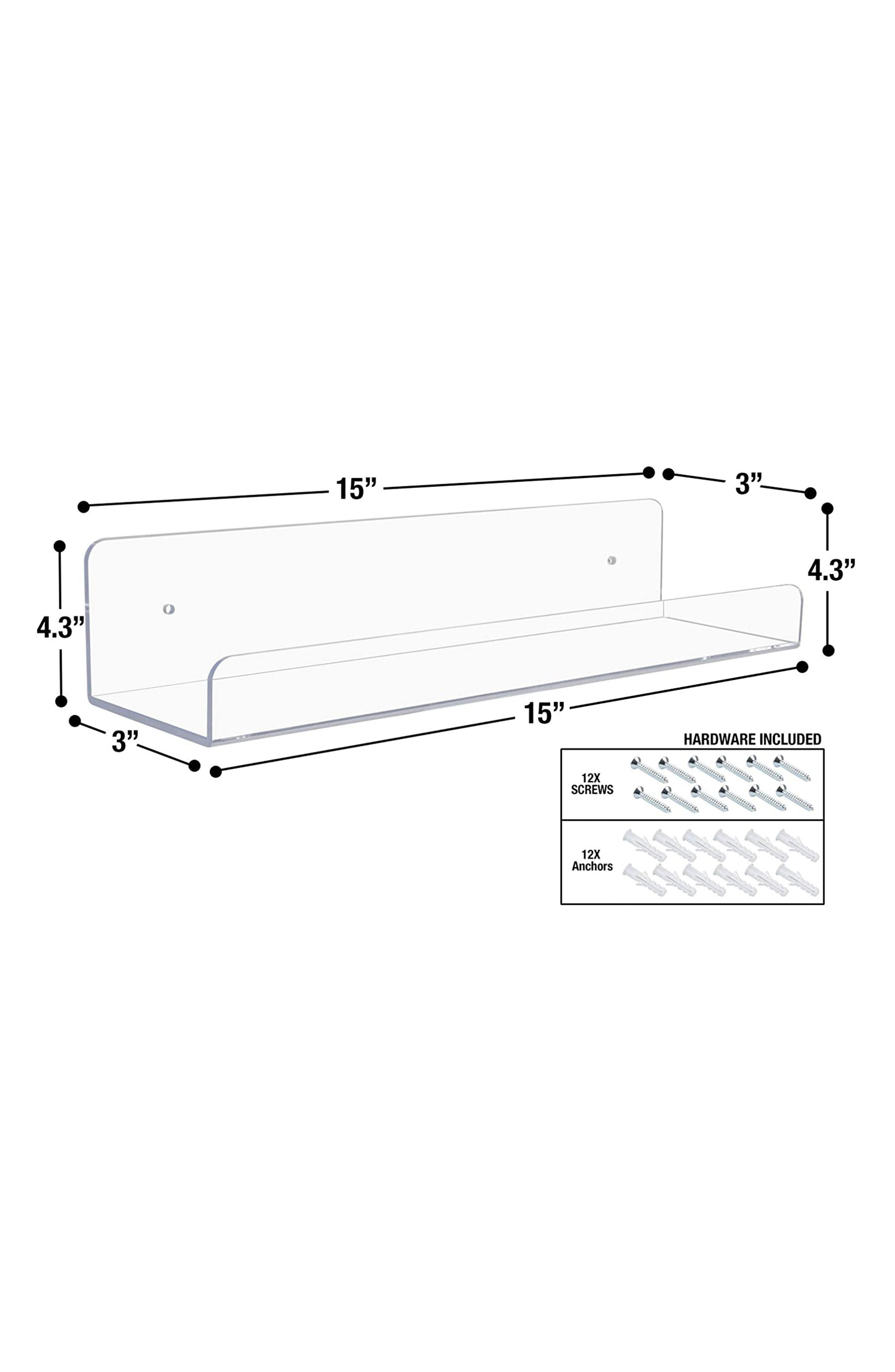 SORBUS Floating Acrylic Wall Ledge Shelf - Set of 6