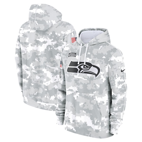 Seattle Seahawks Nike 2024 Salute to Service Club Fleece Pullover Hoodie - Arctic Camo