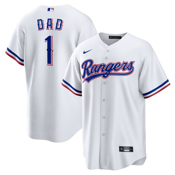 Texas Rangers Nike #1 Dad Home Replica Jersey - White