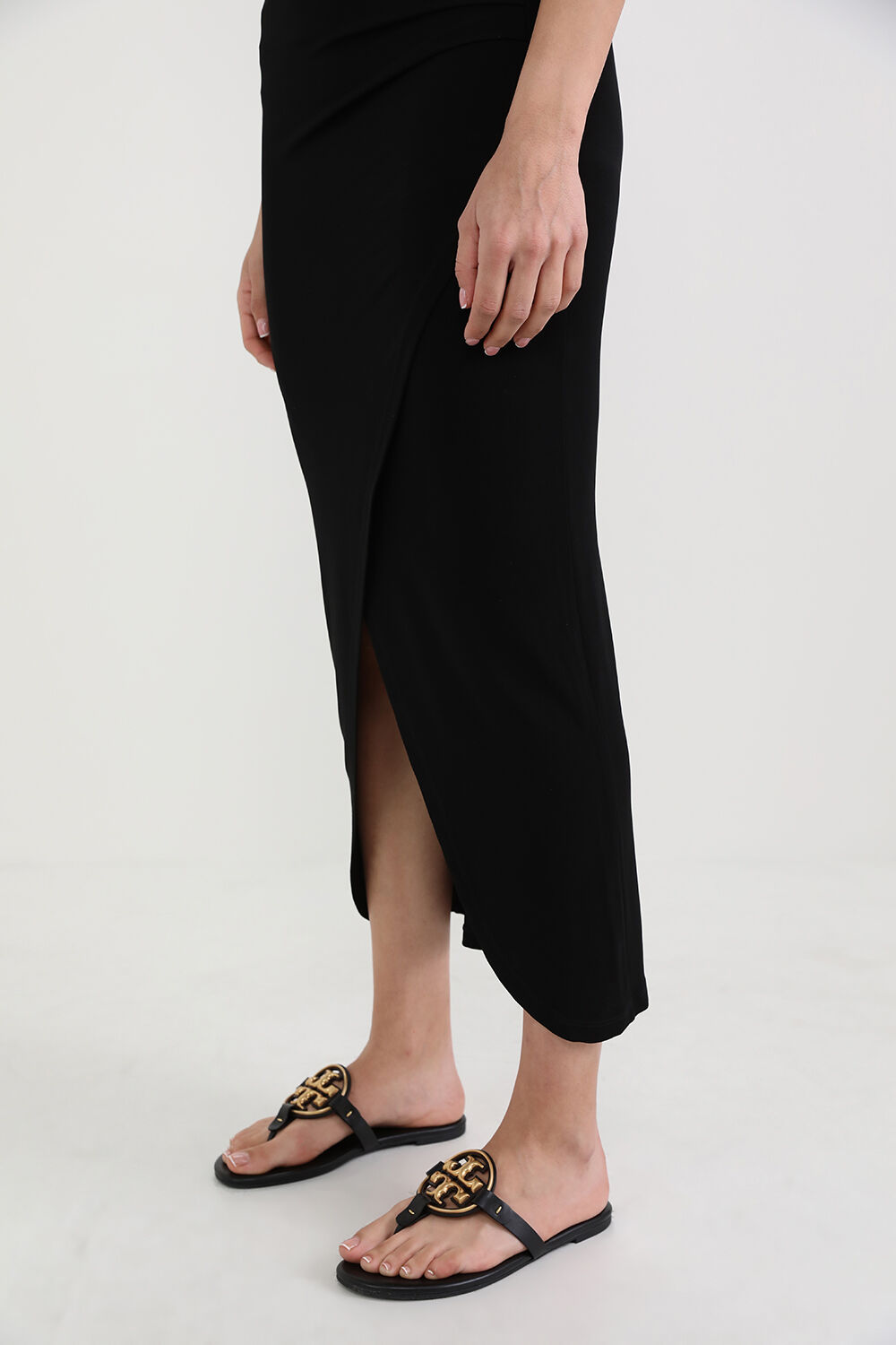 TORY BURCH סנדלי מילר מעור מטאלי