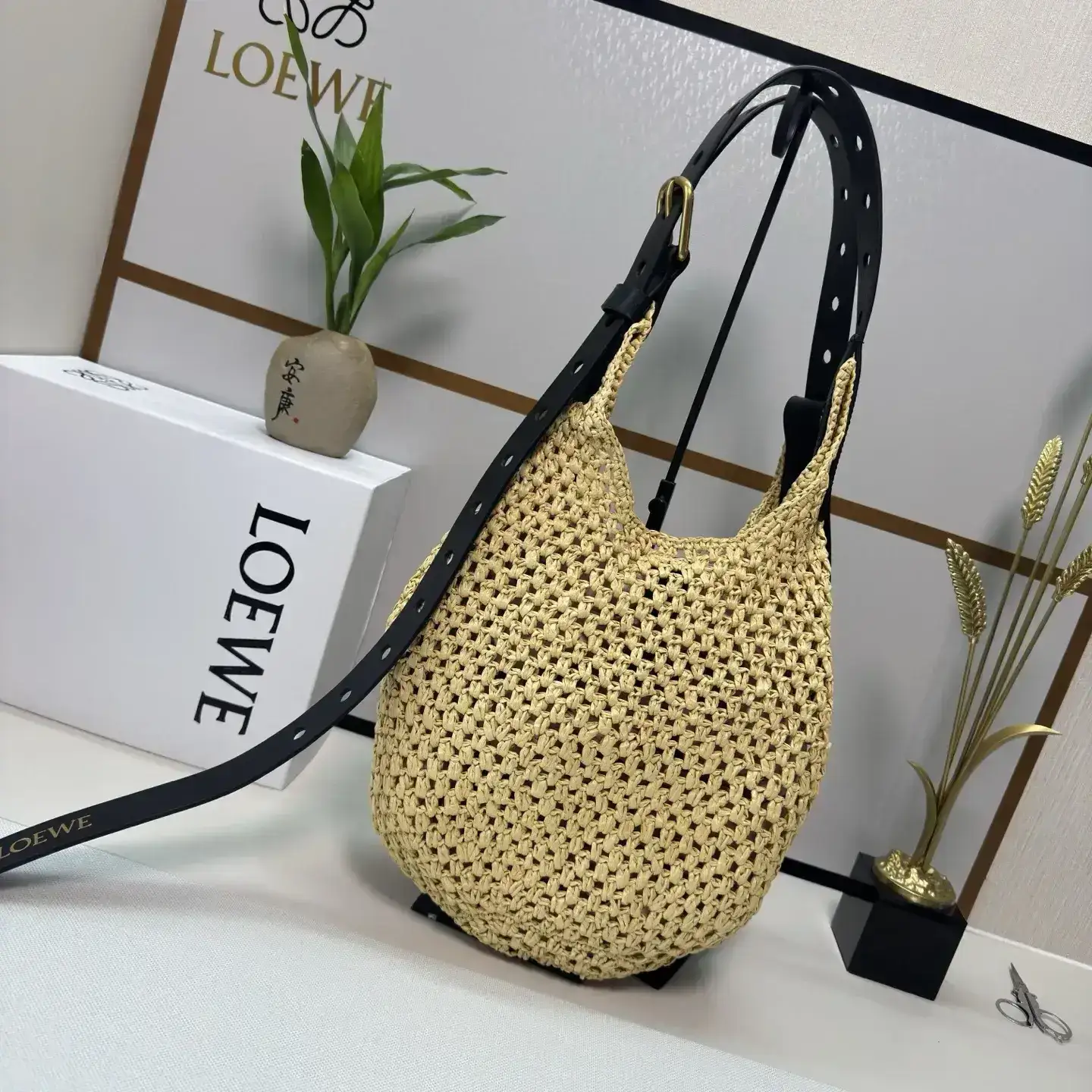 Loewe Straw Woven Hobo Bag product photo from LabelPicks