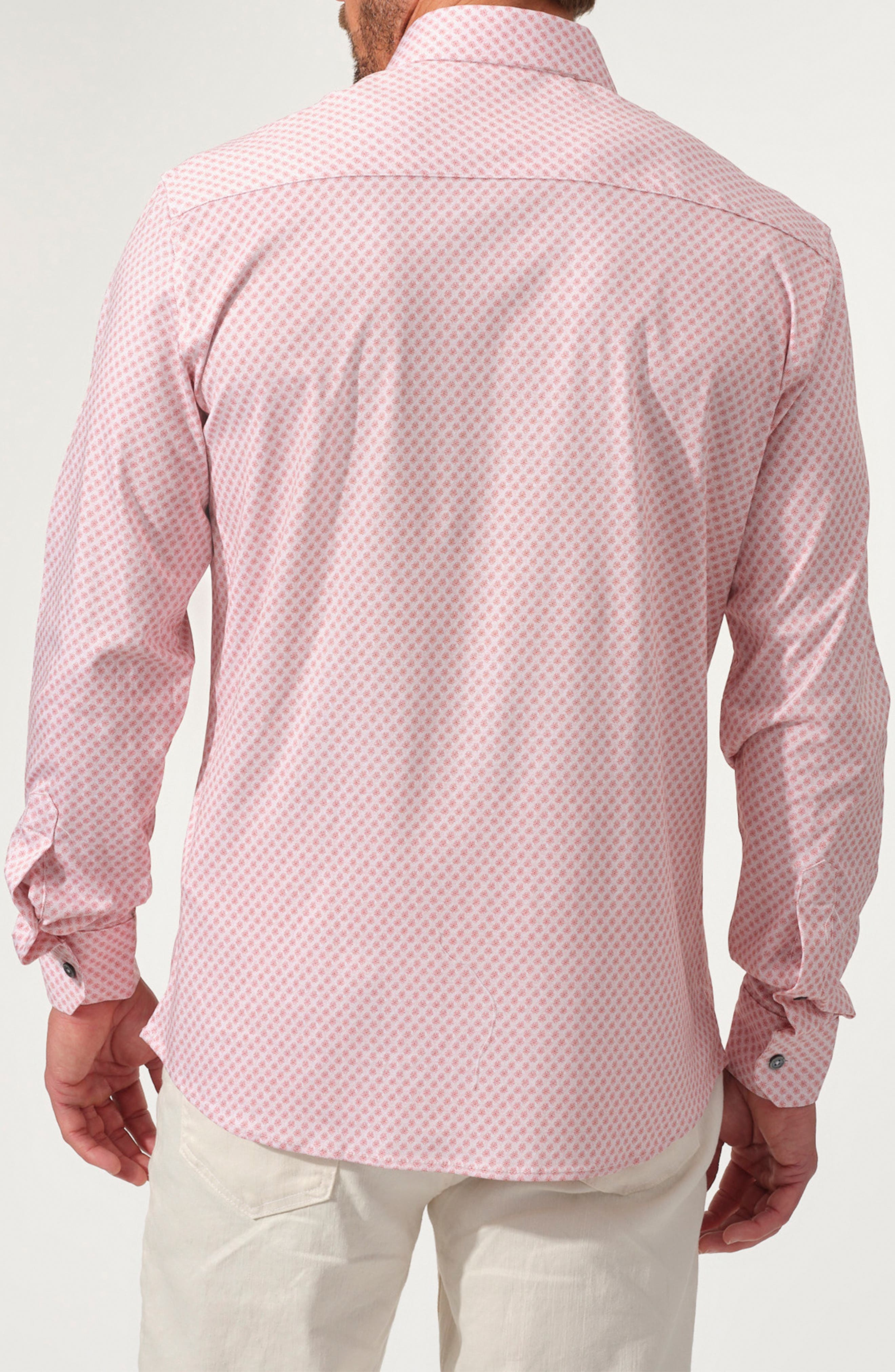 STUDIO GARNET LOS ANGELES Floral Print Stretch Supima Cotton Button-Up Shirt