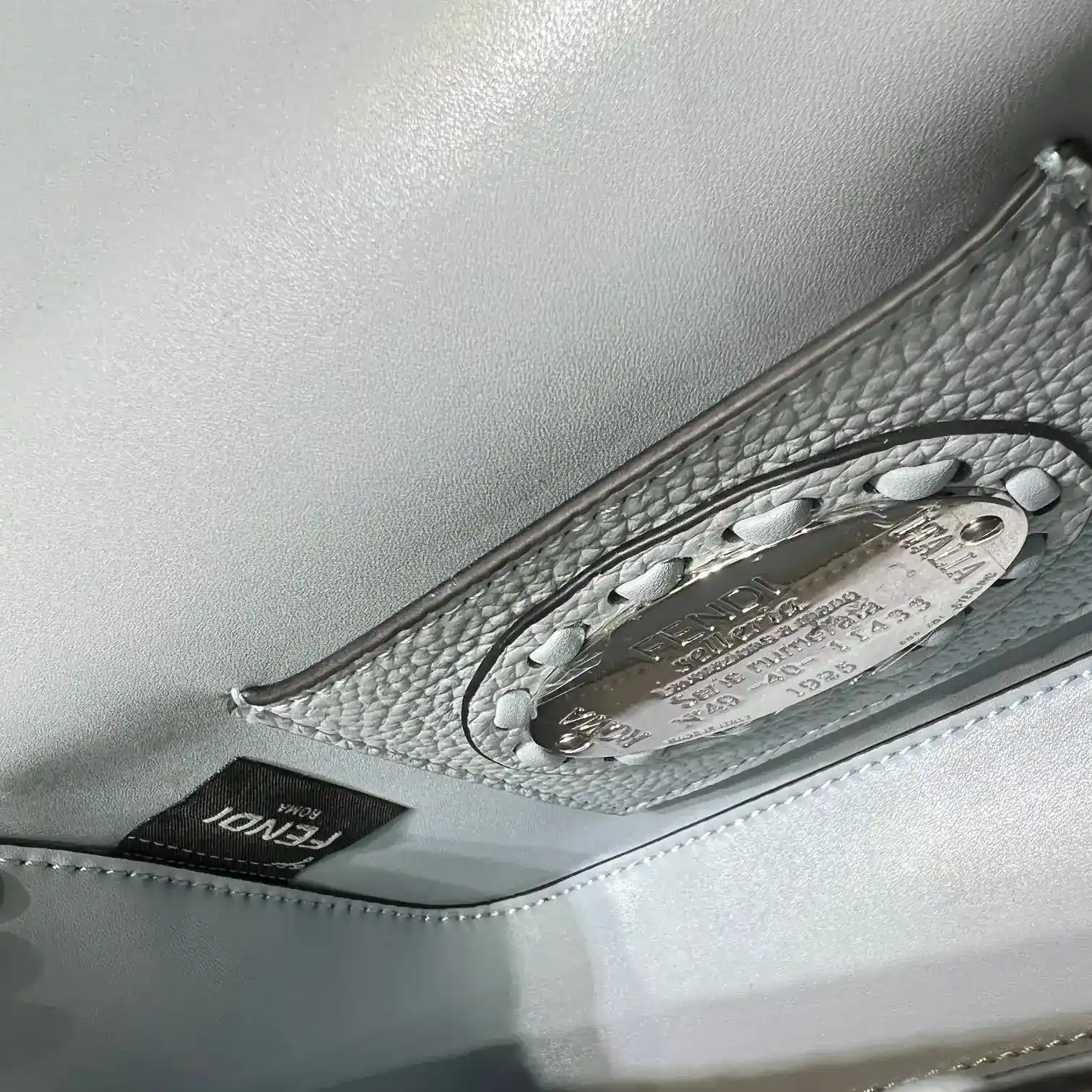Fendi Baguette Blue Grained Leather Shoulder Bag product photo from LabelPicks