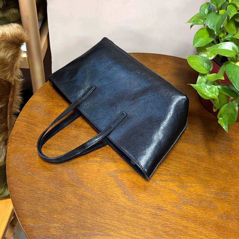 Sleek Black Convertible Tote Bag