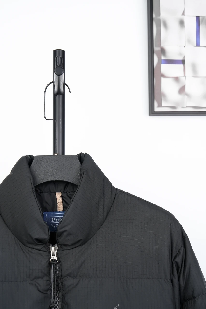 Ralph Lauren Black Grey Pony Embroidered Quilted Down Jacket product photo from LabelPicks