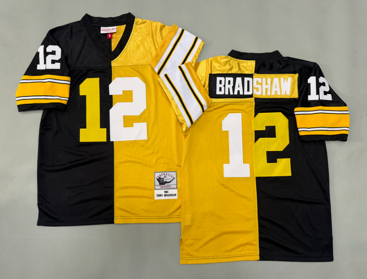 Terry Bradshaw Pittsburgh Steelers Authentic Split Throwback Retired Player Jersey