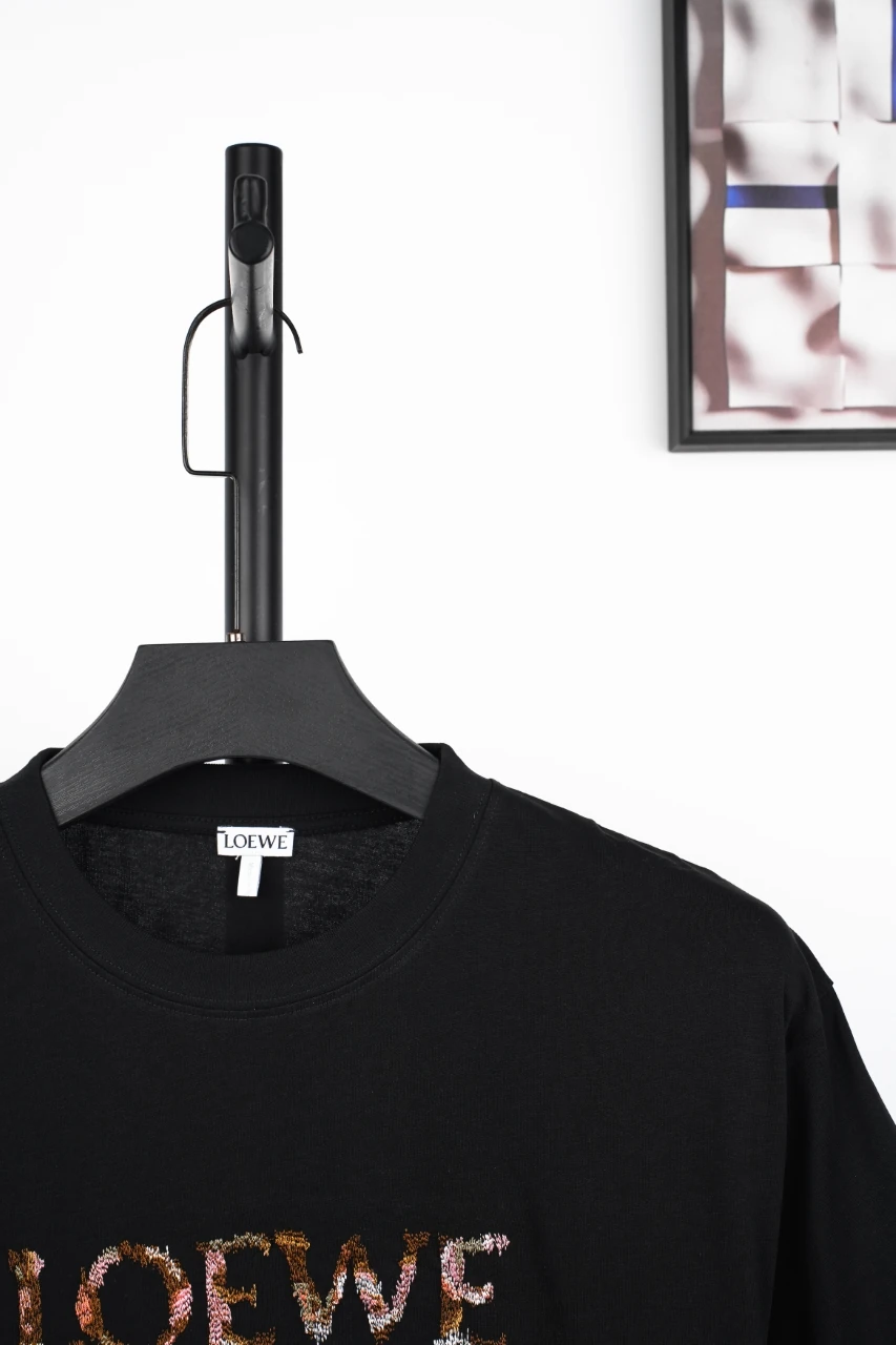 LOEWE Black Gradient Logo Embroidered T-Shirt product photo from LabelPicks