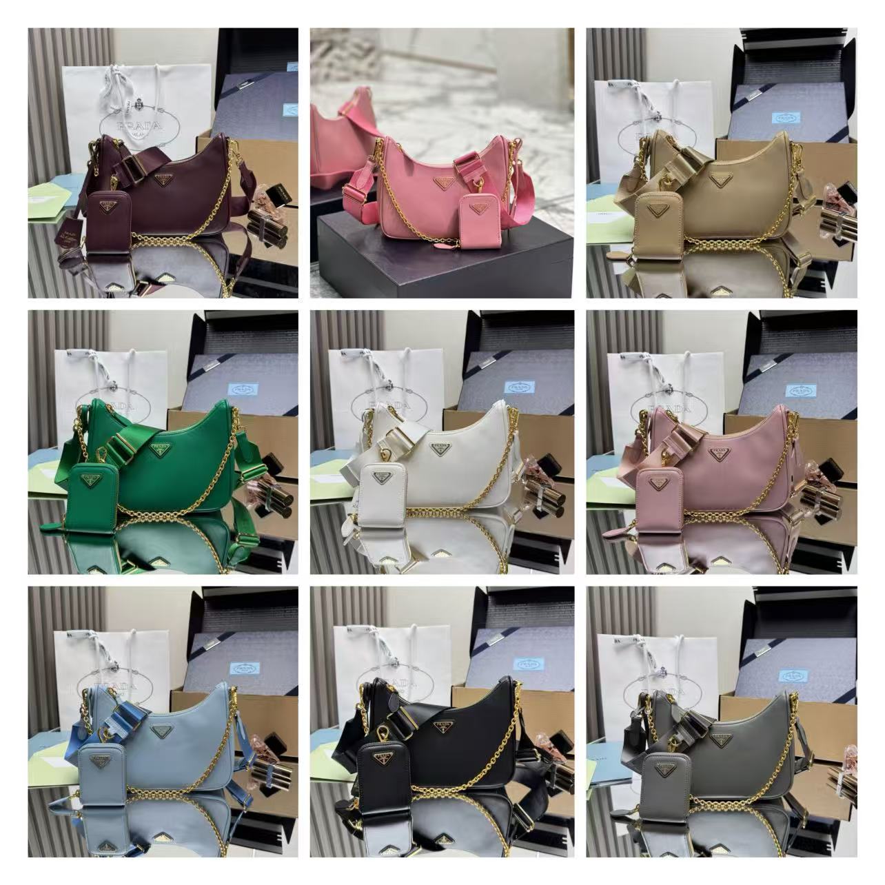 PRADA Re-Edition 2005/With key pouch/Cowhide leather/nylon/22CM