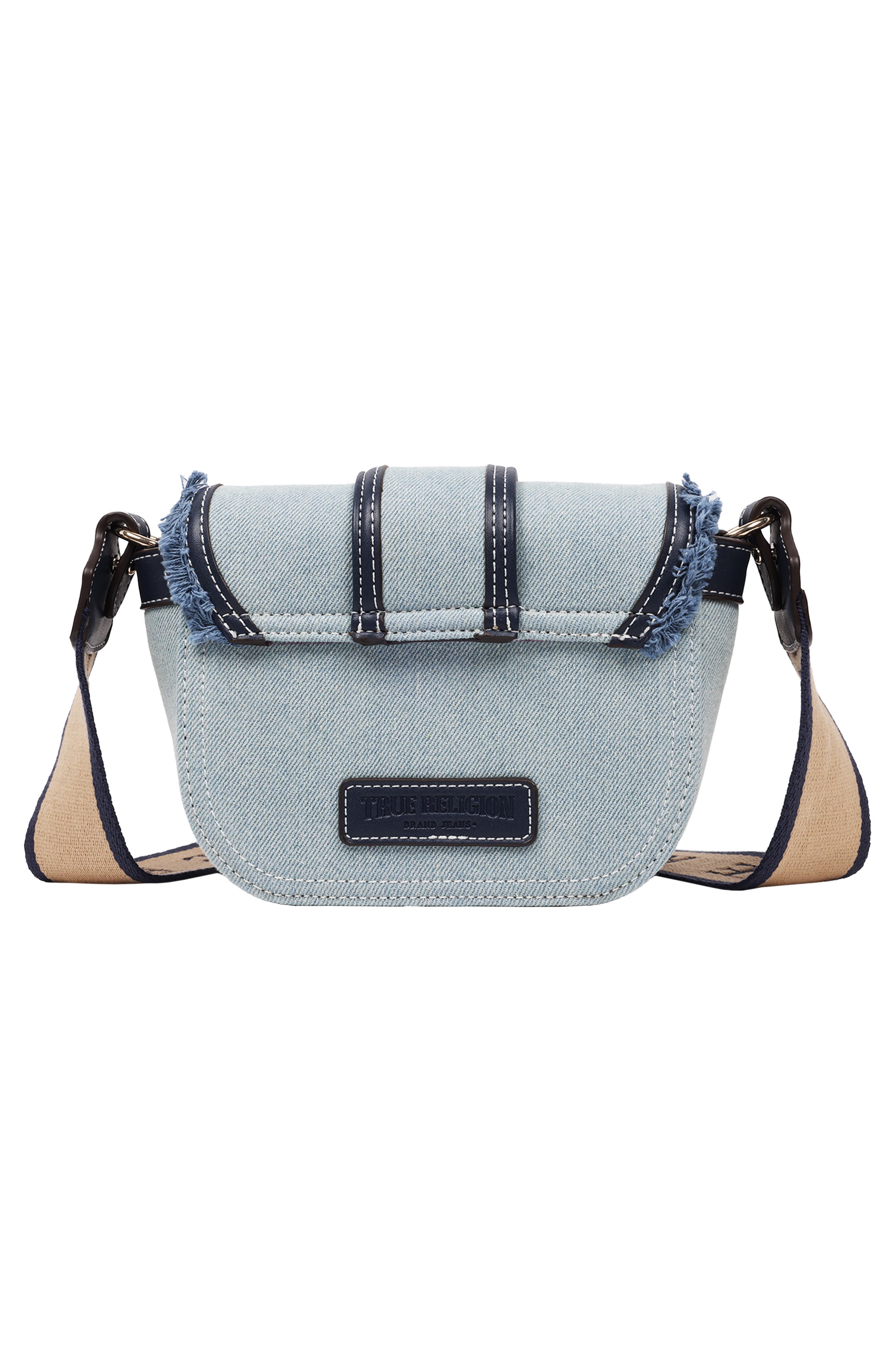 True Religion Asher Frayed Edge Mini Flap Crossbody Bag