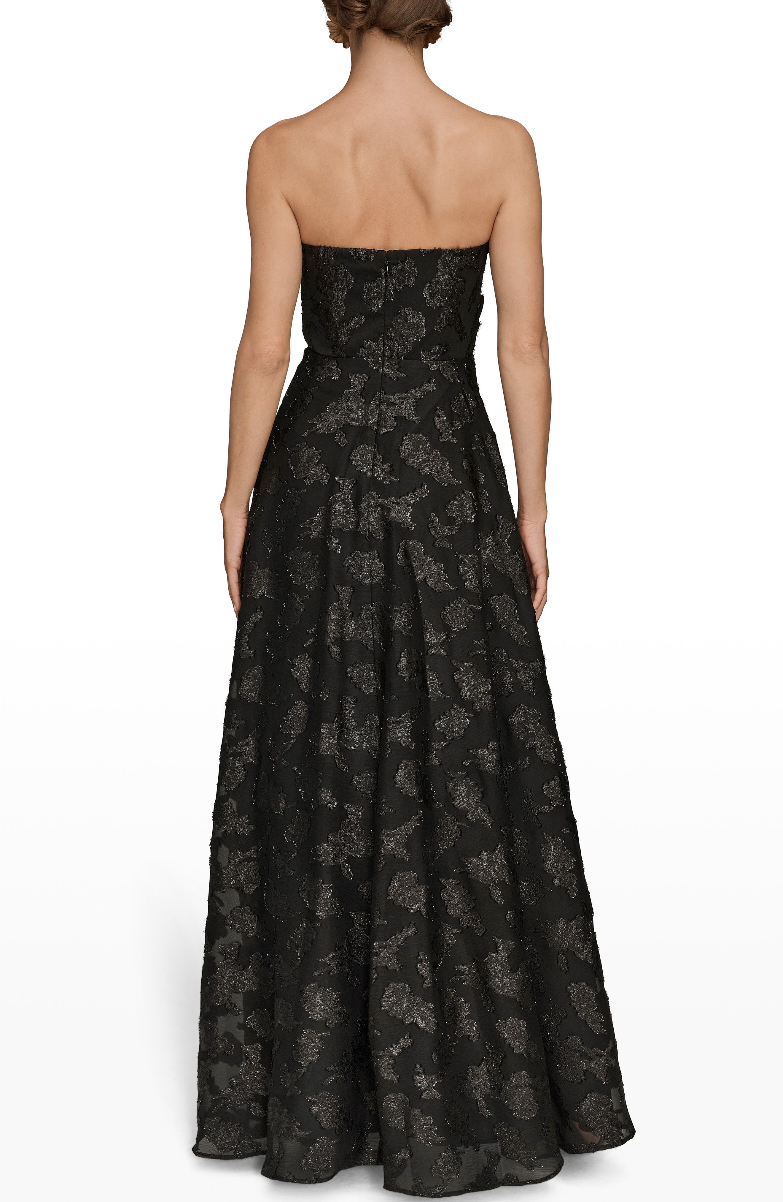 Donna Karan New York Ruched Metallic Strapless Gown