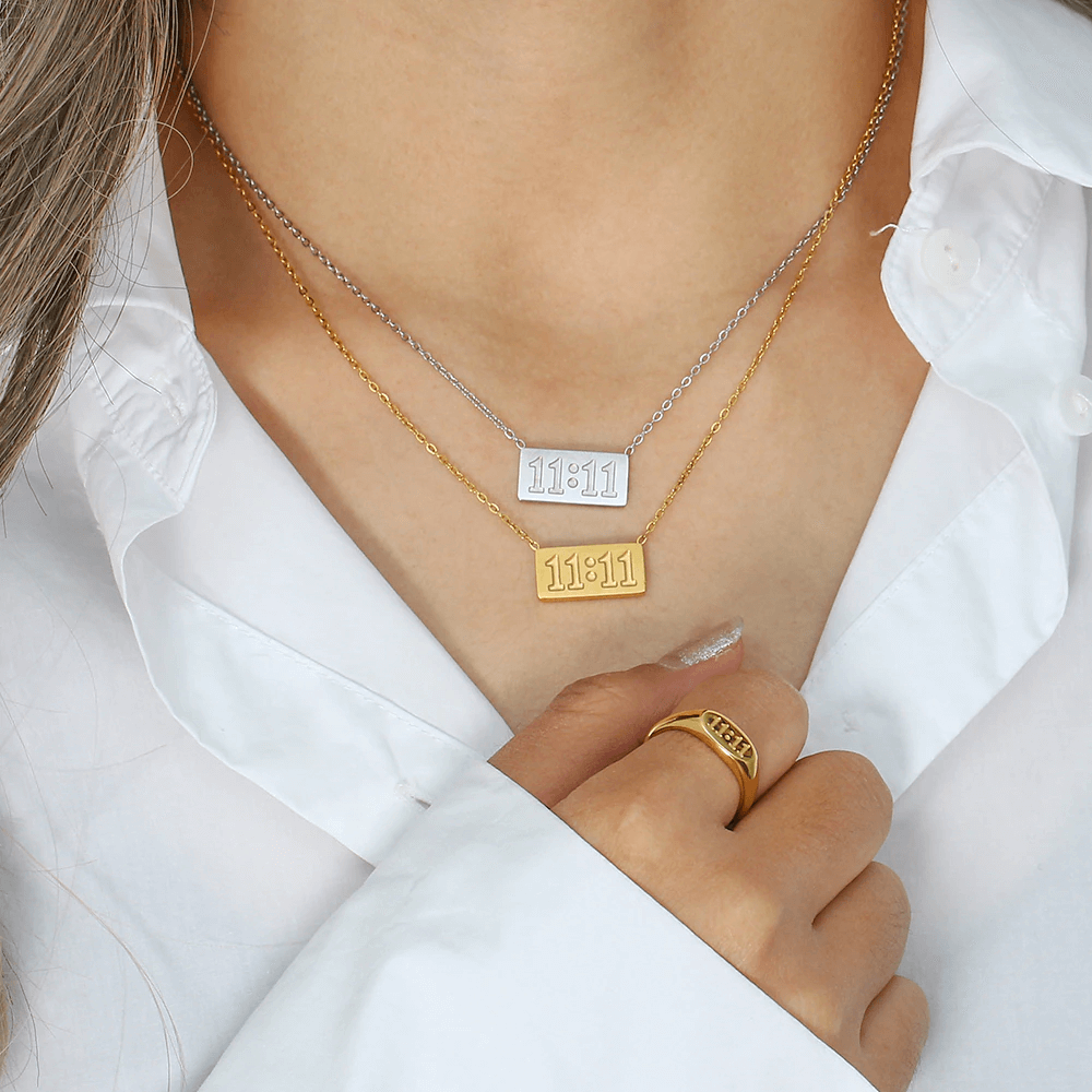 Angel Number 11 11 Necklace 18K Gold Plated