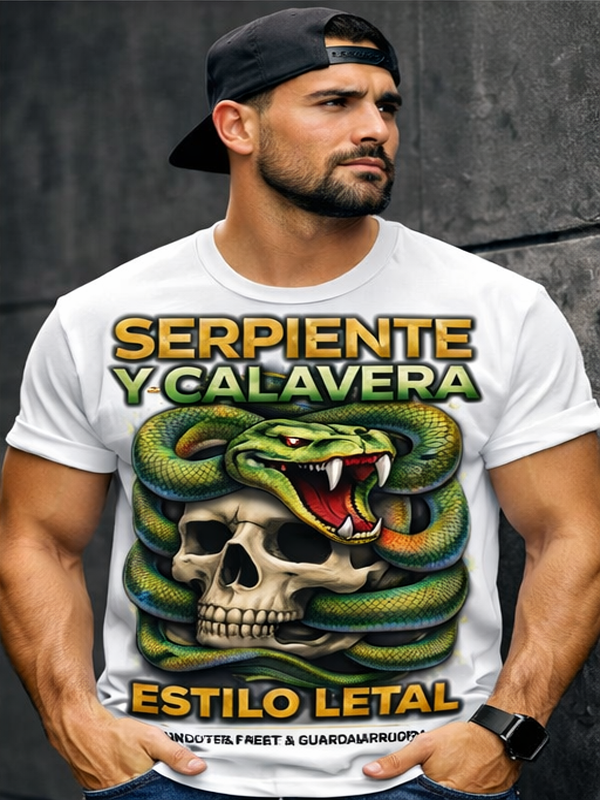 Remera Serpiente entre Calavera – Estilo Letal
