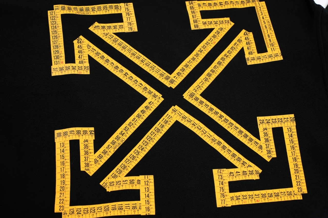 Off-White Black Yellow Measuring Tape Arrow Hoodie product photo from LabelPicks