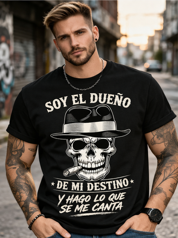 Remera Calavera con Sombrero y Cigarro | Estilo Urbano Dark Unisex