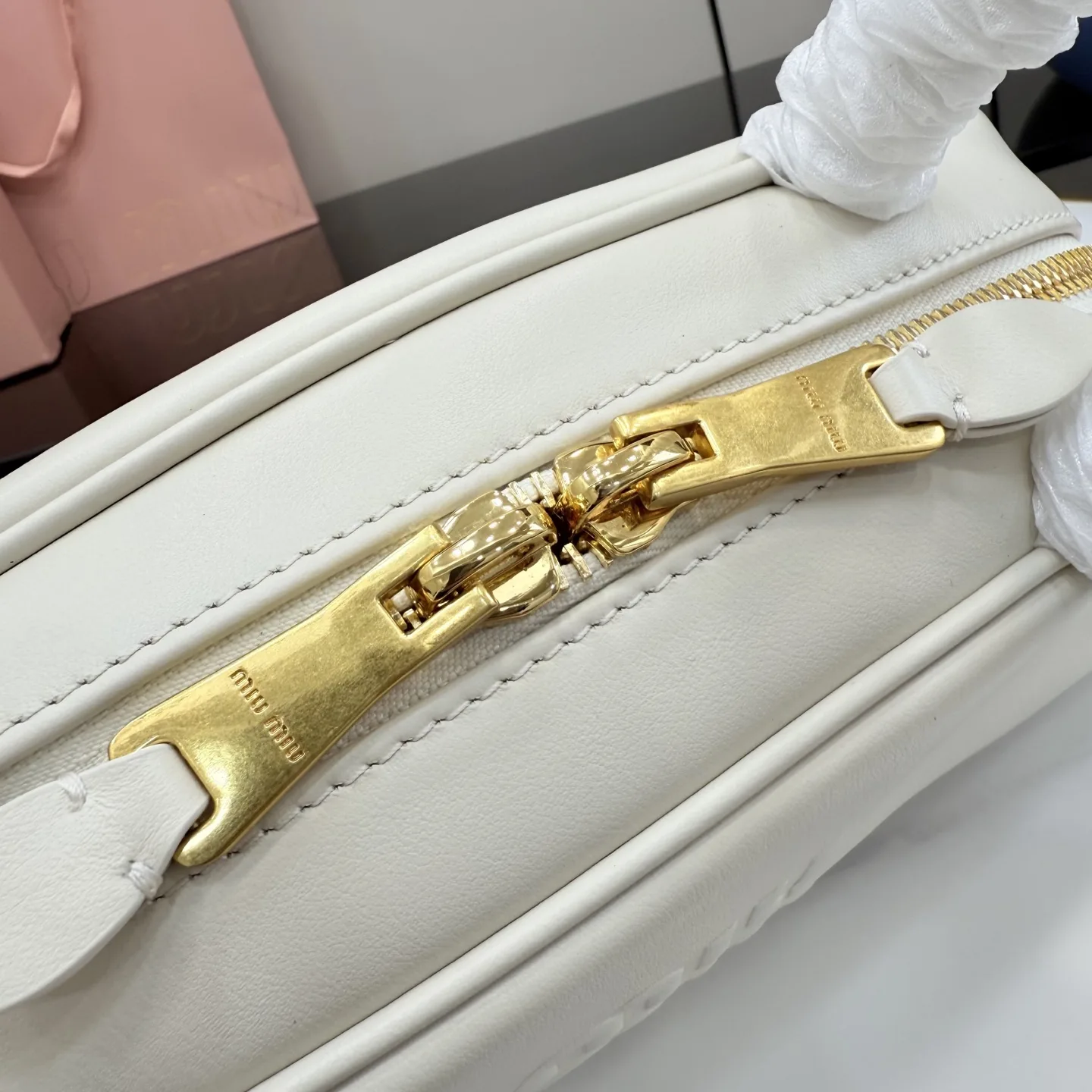 Miu Miu White Calfskin Top Handle Bag product photo from LabelPicks