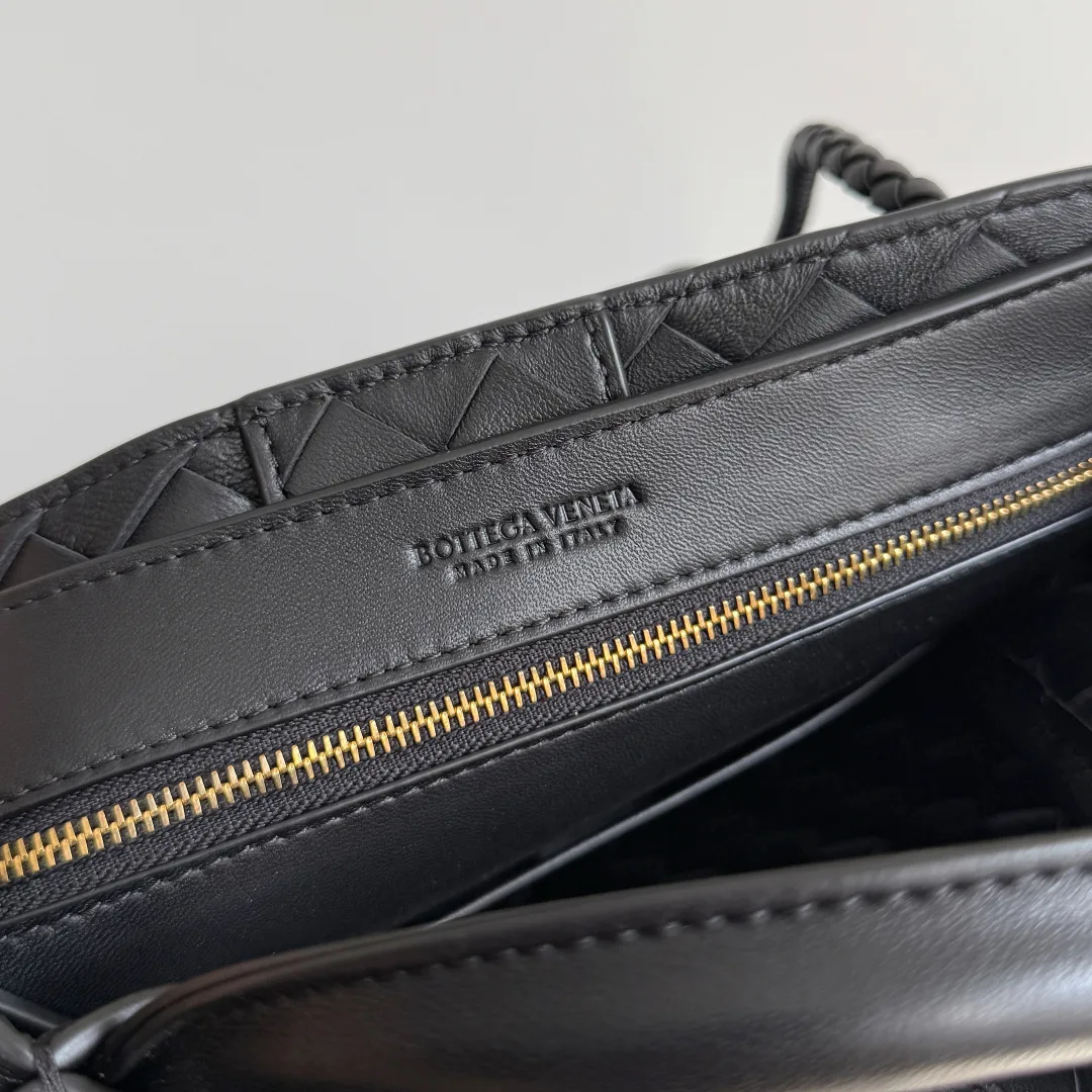 Bottega Veneta Andiamo Black Intrecciato Woven Leather Top Handle Bag product photo from LabelPicks