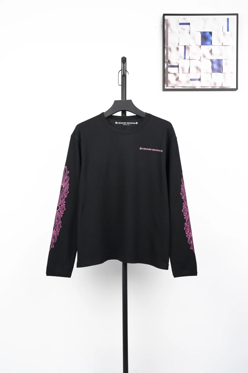 Chrome Hearts Black Pink Sanskrit Waffle Long Sleeve T-Shirt product photo from LabelPicks