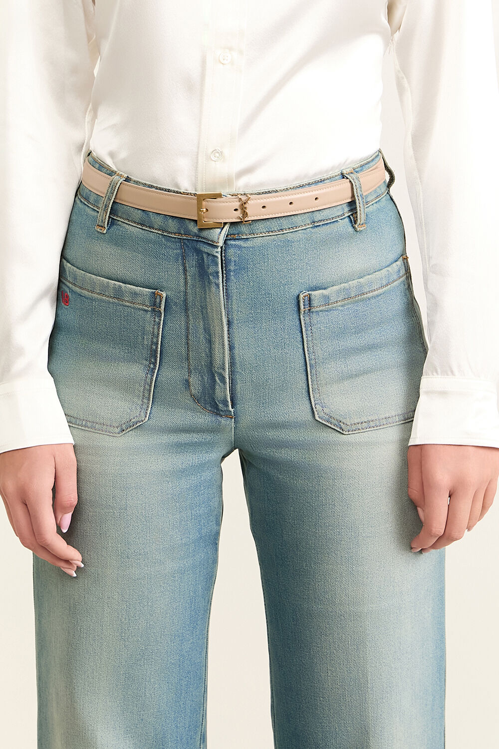 SAINT LAURENT חגורת עור