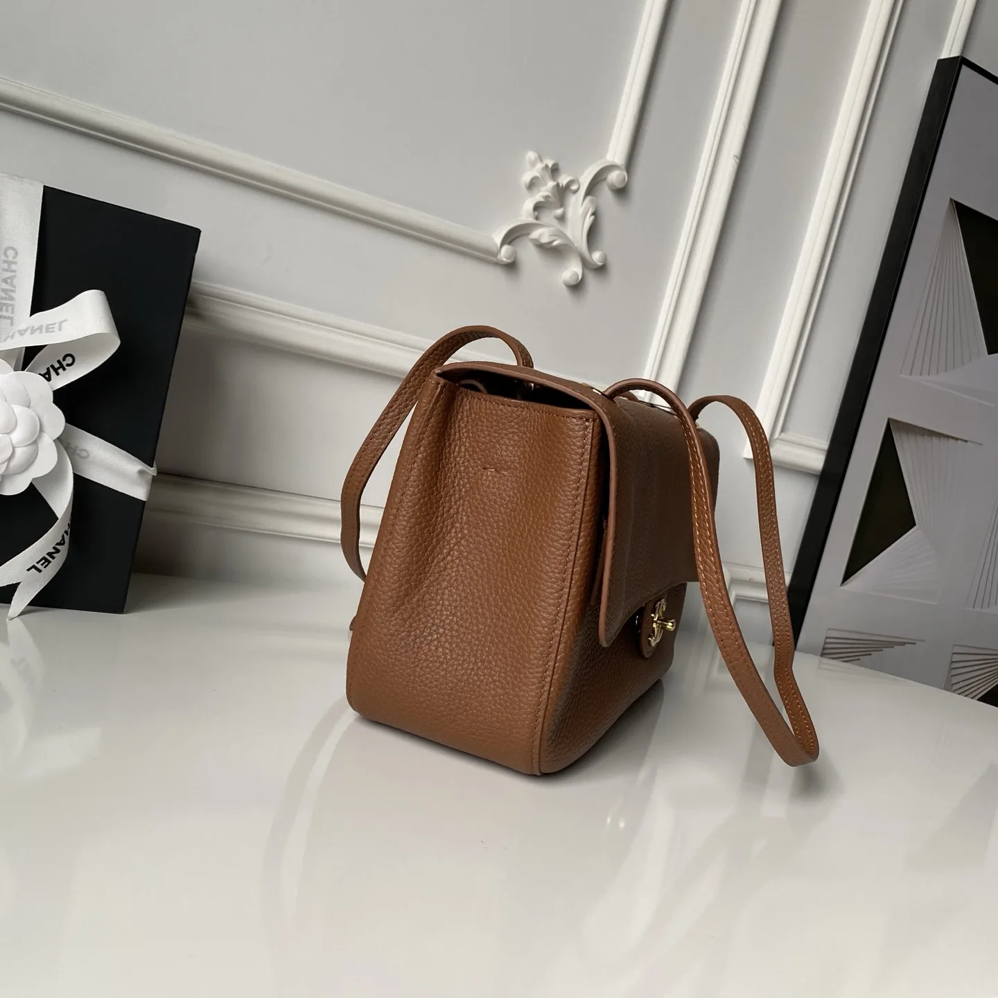 Chanel Classic Flap Gold Grained Leather Shoulder Bag product photo from LabelPicks