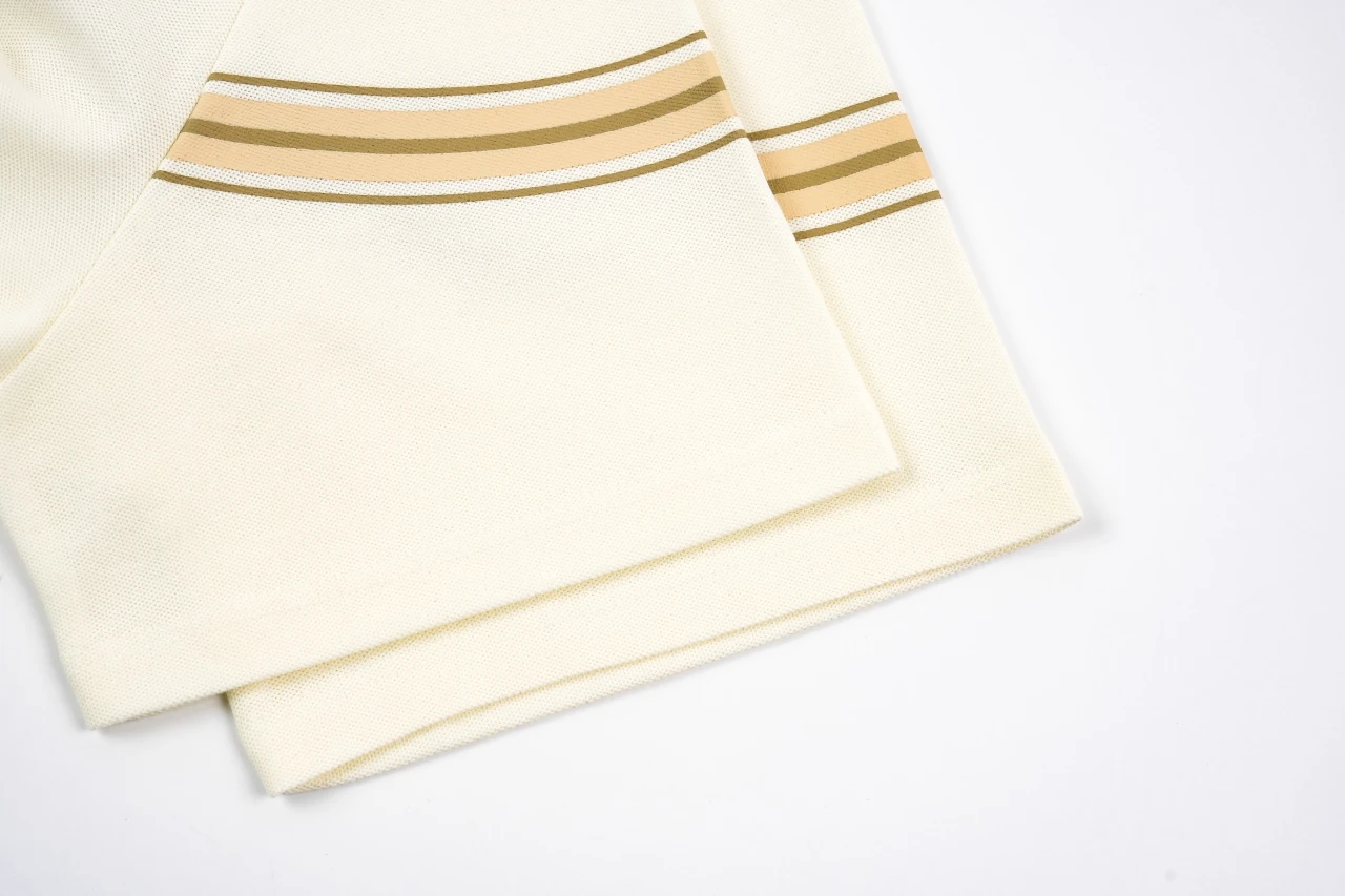 Burberry White Stripe Equestrian Knight Embroidered Polo Shirt product photo from LabelPicks
