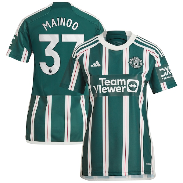 Kobbie Mainoo Manchester United adidas Women's 2023/24 Away Replica Player Jersey - Green/Red