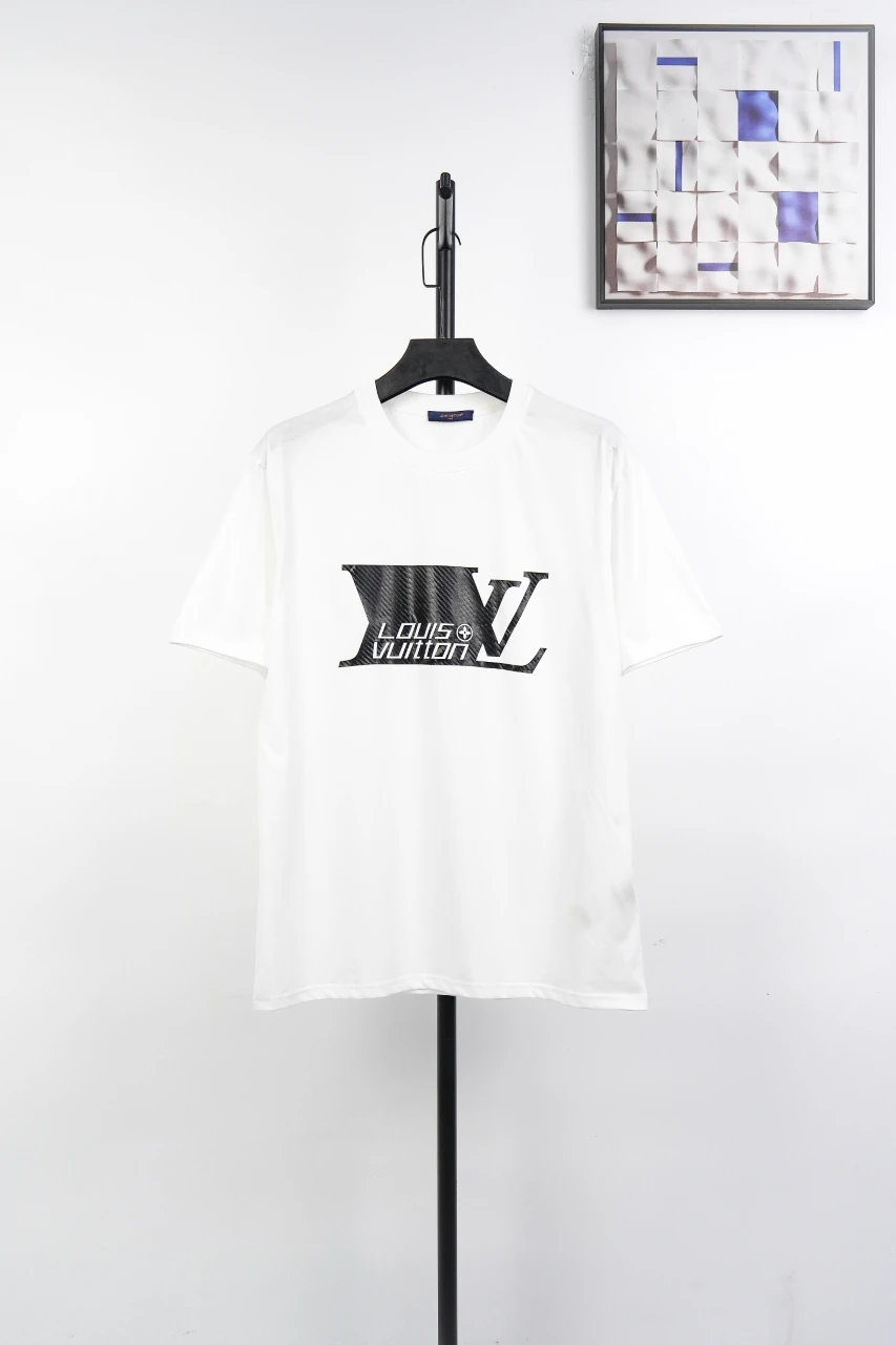 Louis Vuitton White Monogram Carbon Fiber Graphic T-Shirt product photo from LabelPicks
