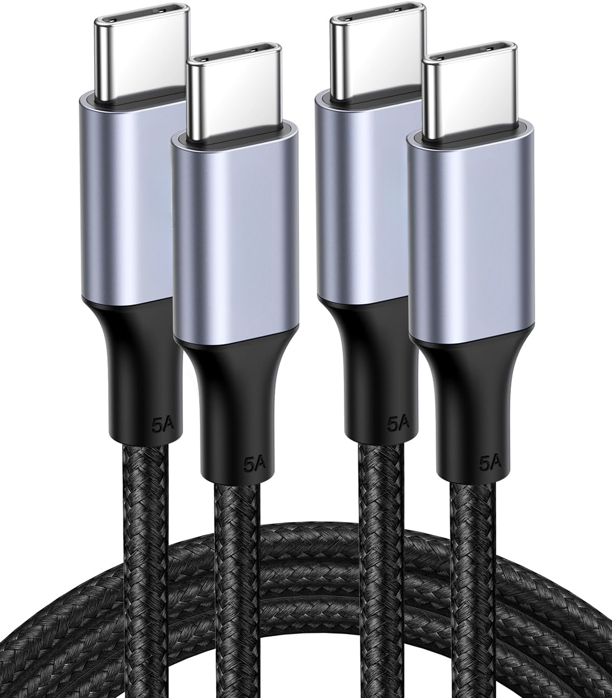 100W USB C to USB C Cable, Fast Charging, 2-Pack, 3.3ft, Black, 100W USB C to USB C Cable, Fast Charging, 2-Pack, 3.3ft, Black