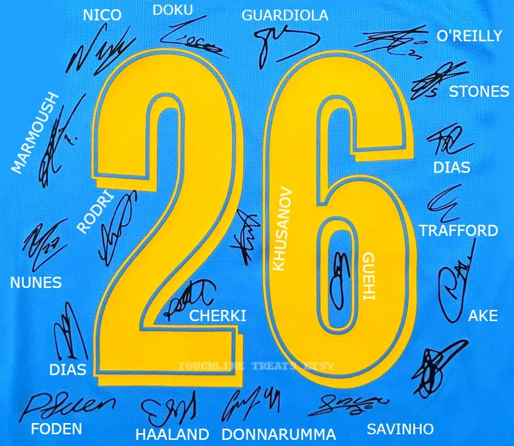 Man City Team SIGNED 25/26 FA Cup Winners Shirt Jersey - COA - 2025