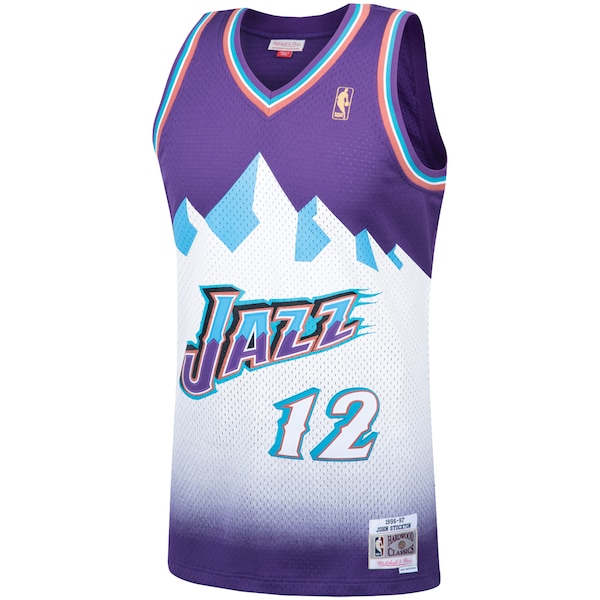 John Stockton Utah Jazz Hardwood Classics Swingman Jersey - Purple