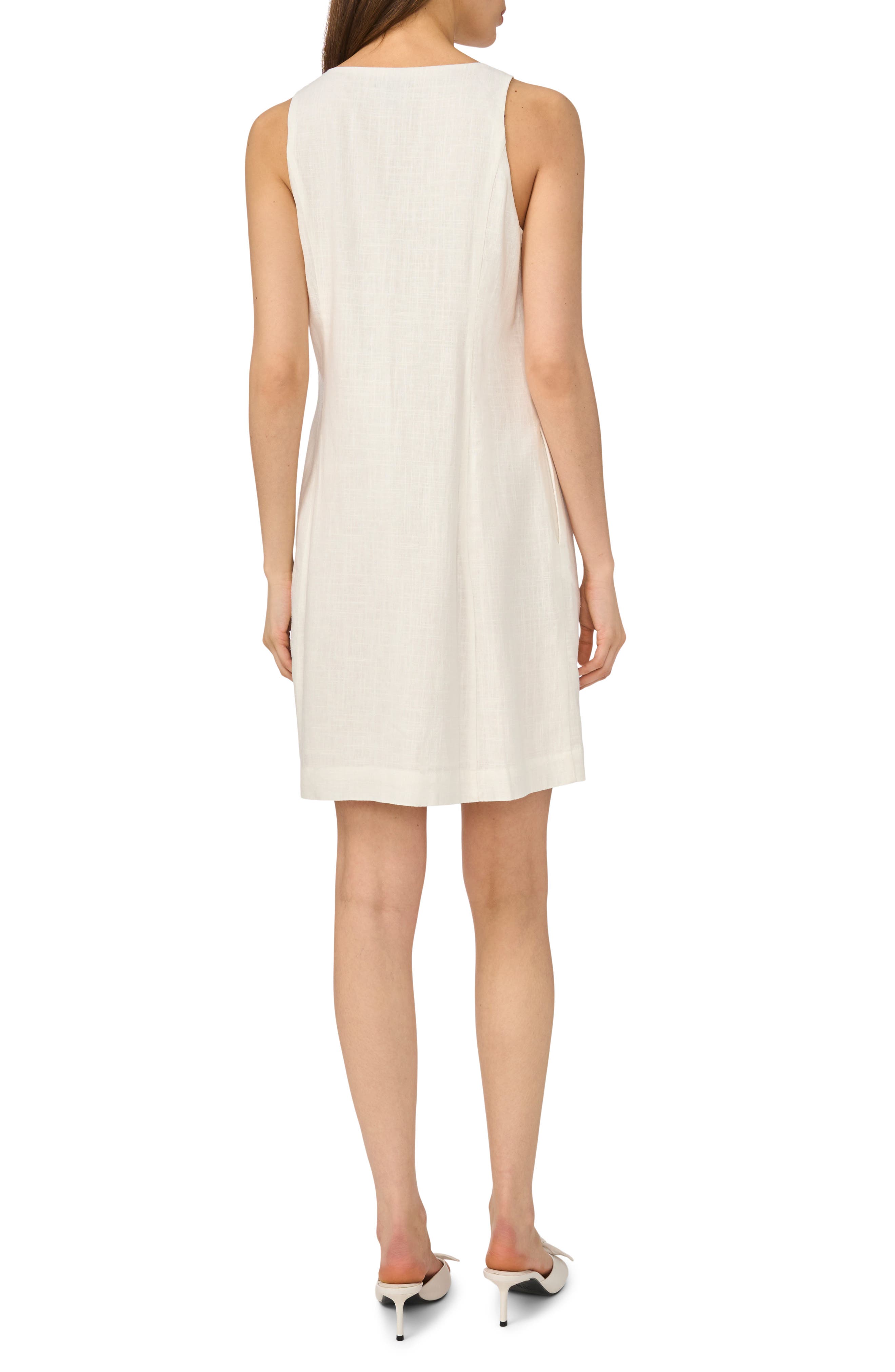 Halogen® Shell Button Front A-Line Dress