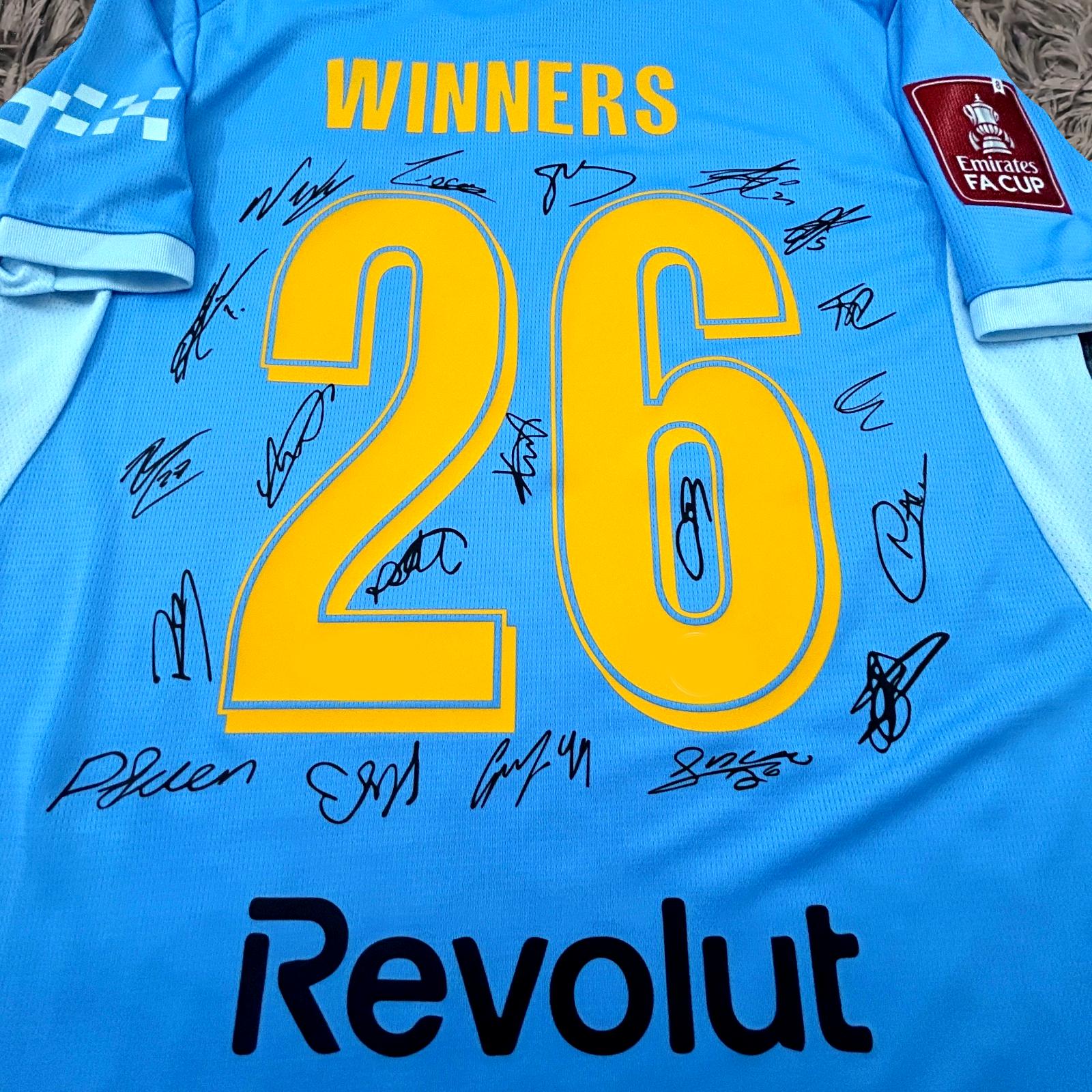 Man City Team SIGNED 25/26 FA Cup Winners Shirt Jersey - COA - 2025
