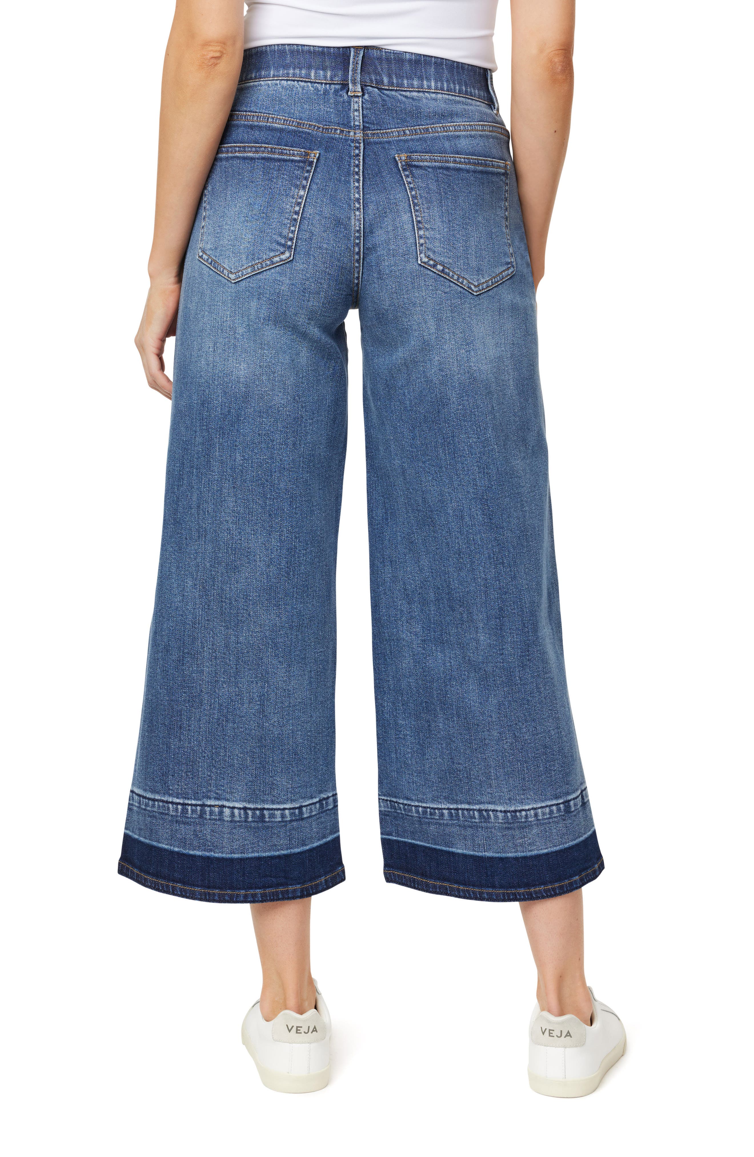CURVE APPEAL High Rise Comfort Waist Relaxed Wide Leg Released Hem Jeans
