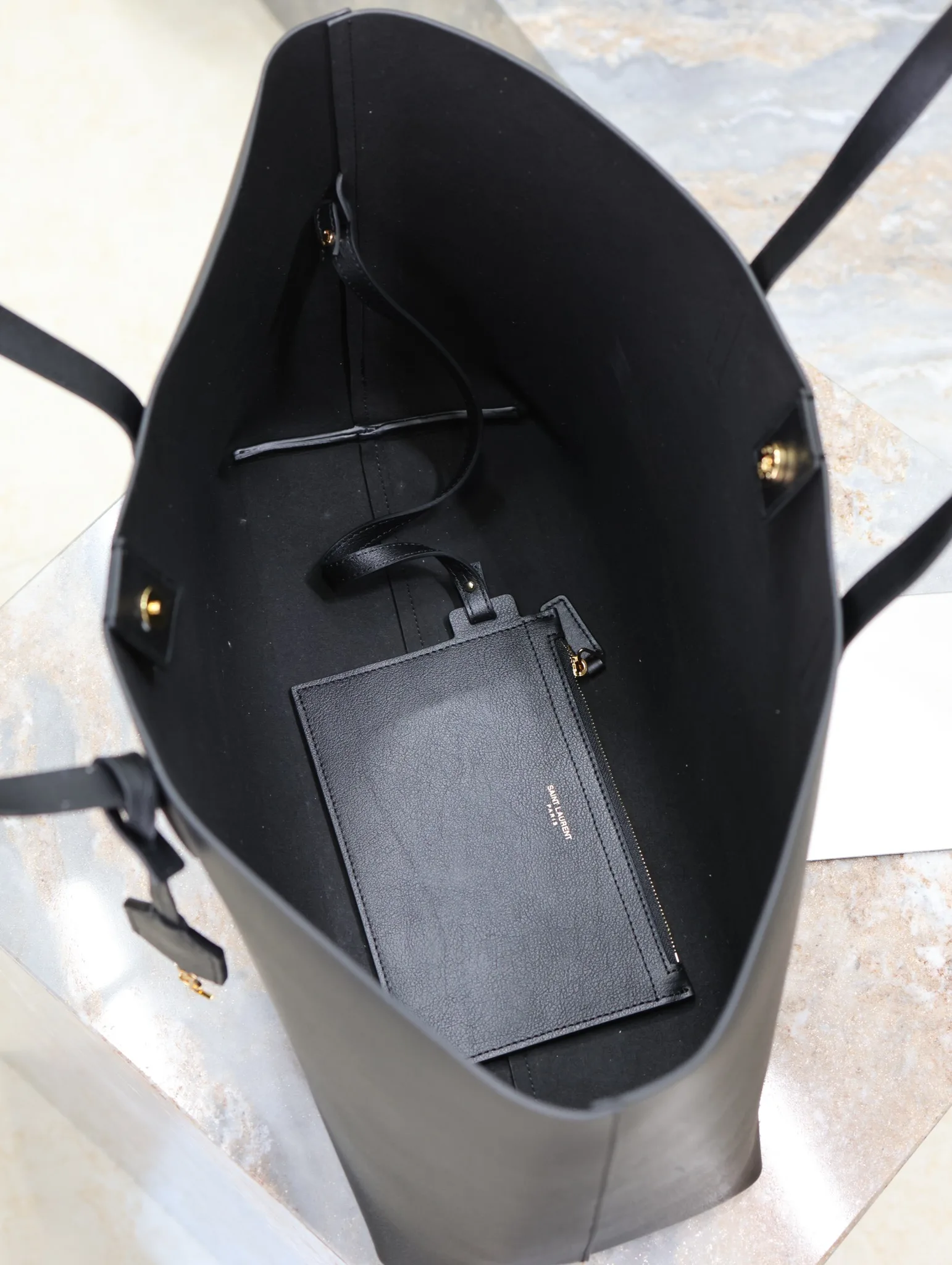 Saint Laurent Black Calfskin Tote Bag product photo from LabelPicks